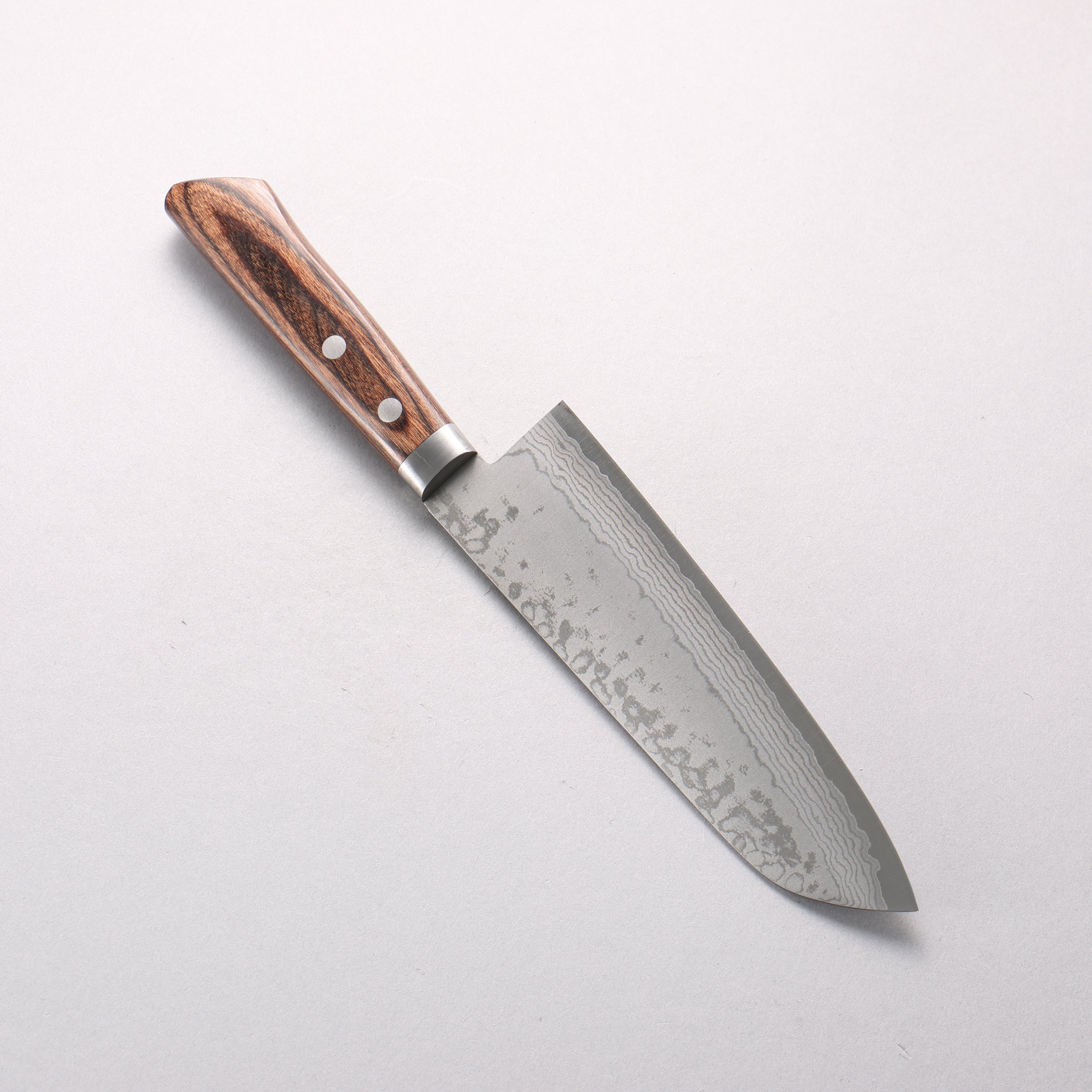 Kunihira Sairyu VG10 Damascus Santoku 170mm Scotch Pakka wood Handle - Japanny - Best Japanese Knife
