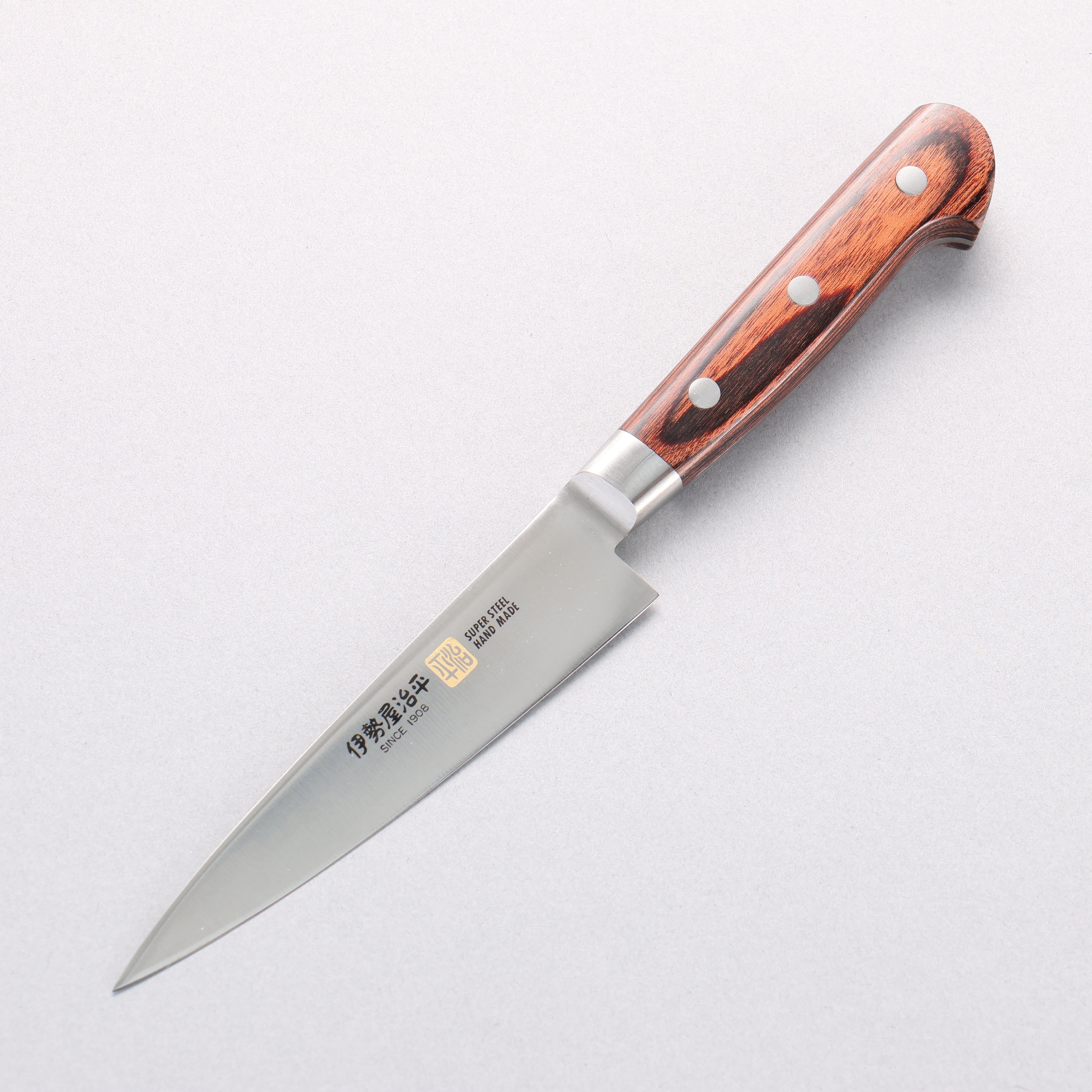 Iseya Molybdenum Petty-Utility 120mm Mahogany Pakka wood Handle - Japanny - Best Japanese Knife