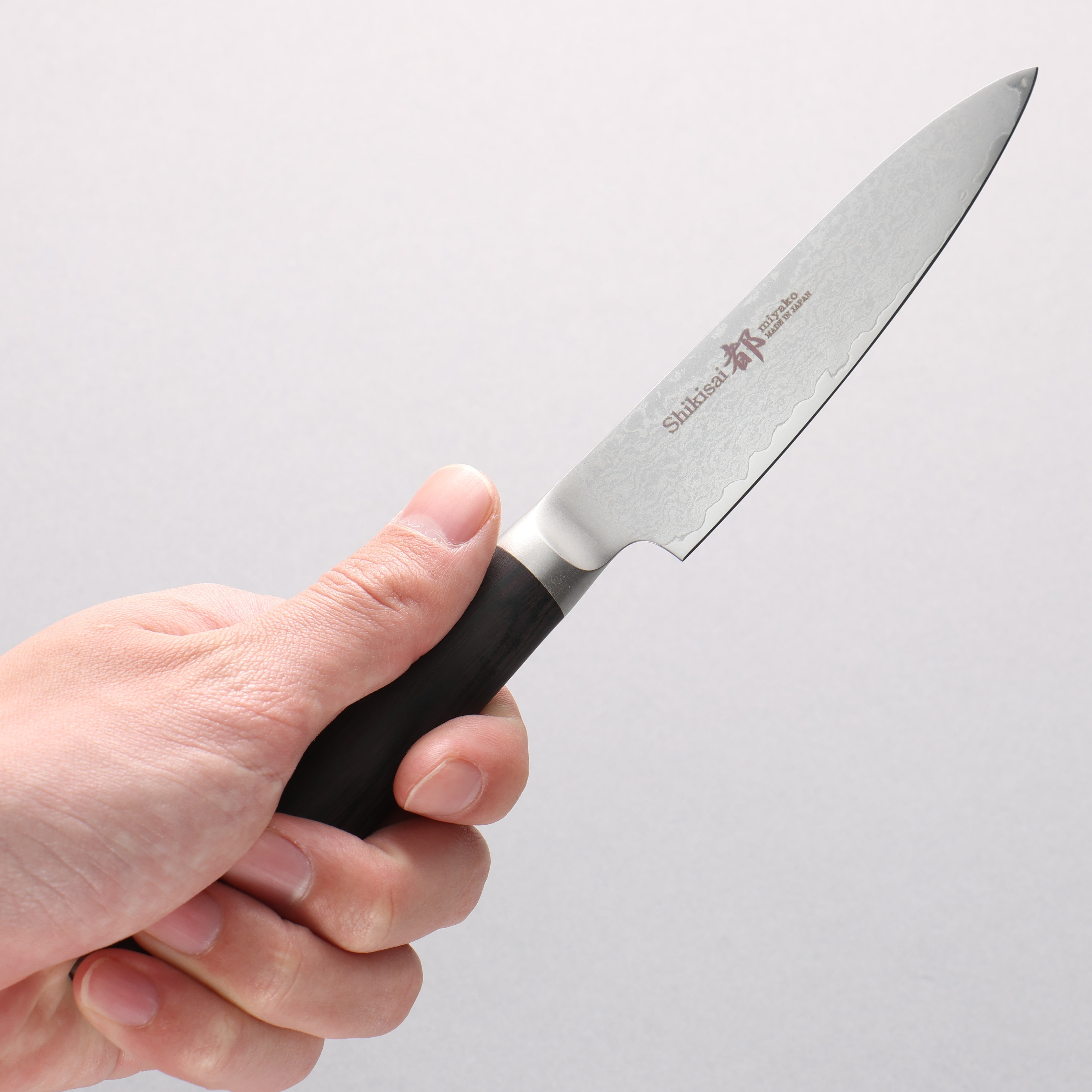 Miyako AUS8 33 Layer Damascus Petty-Utility 110mm - Japanny - Best Japanese Knife