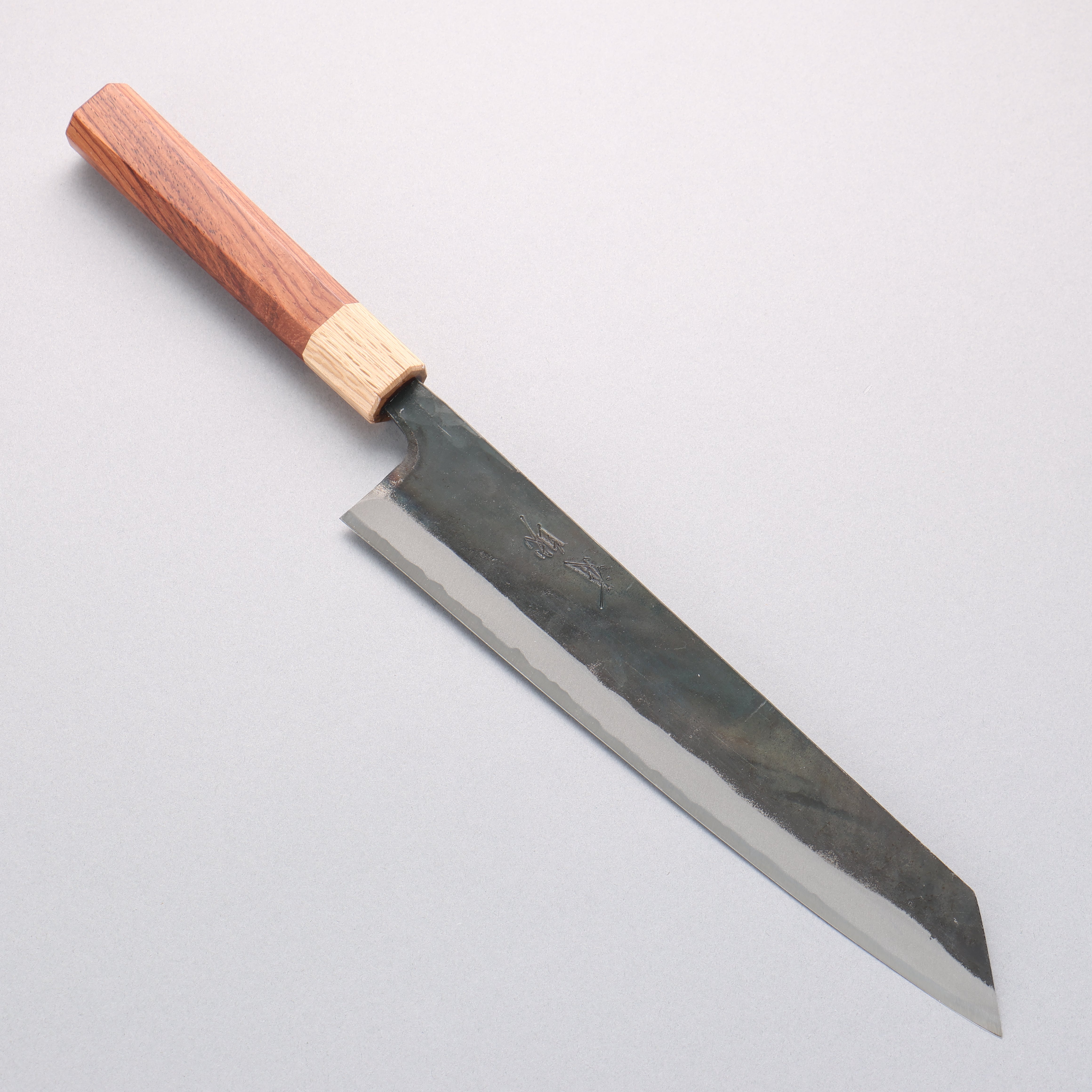 Seisuke Blue Steel No.1 Black Finished Kiritsuke Gyuto 240mm Rosewood (ferrule: Oak) Handle - Japanny - Best Japanese Knife