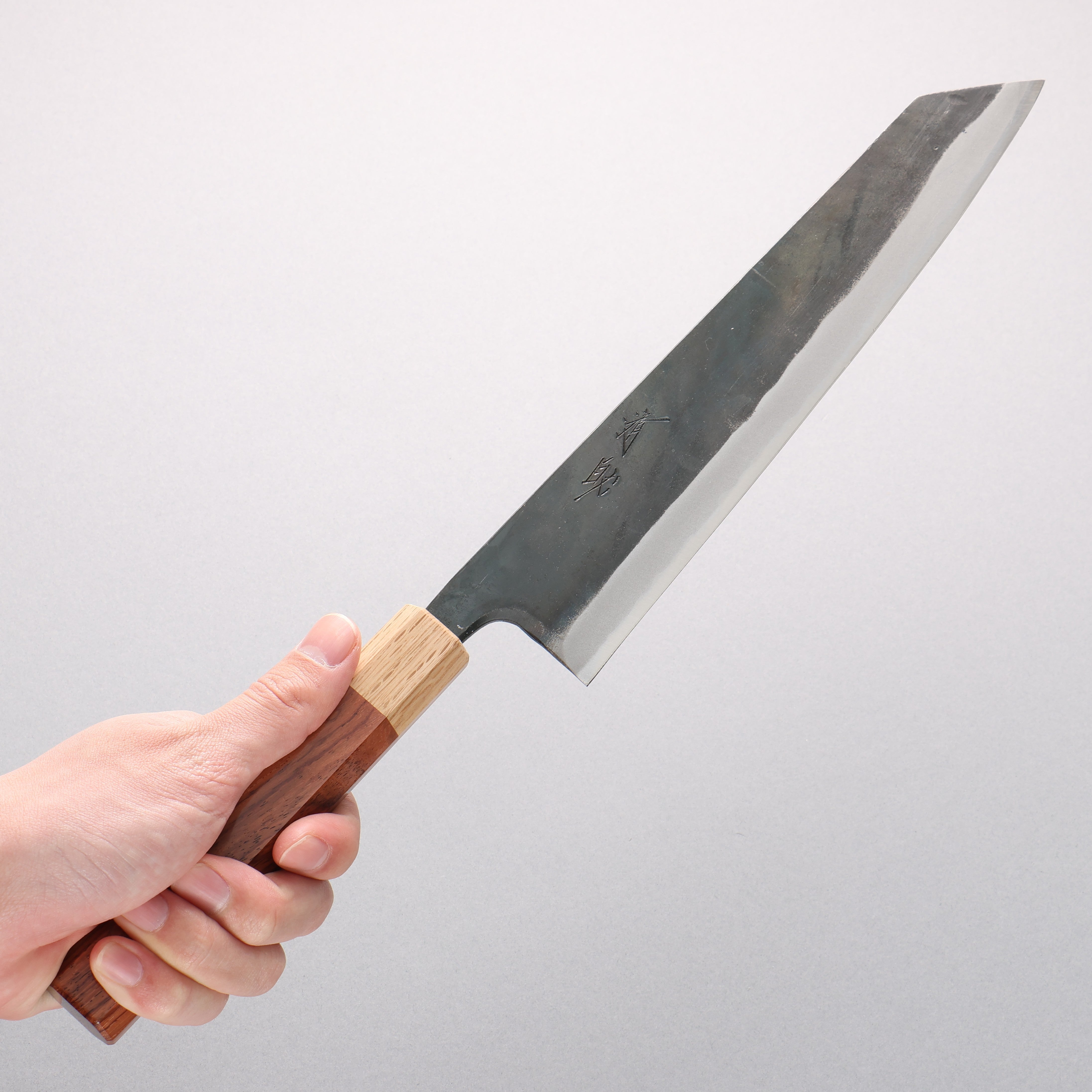 Seisuke Blue Steel No.1 Black Finished Kiritsuke Gyuto 240mm Rosewood (ferrule: Oak) Handle - Japanny - Best Japanese Knife