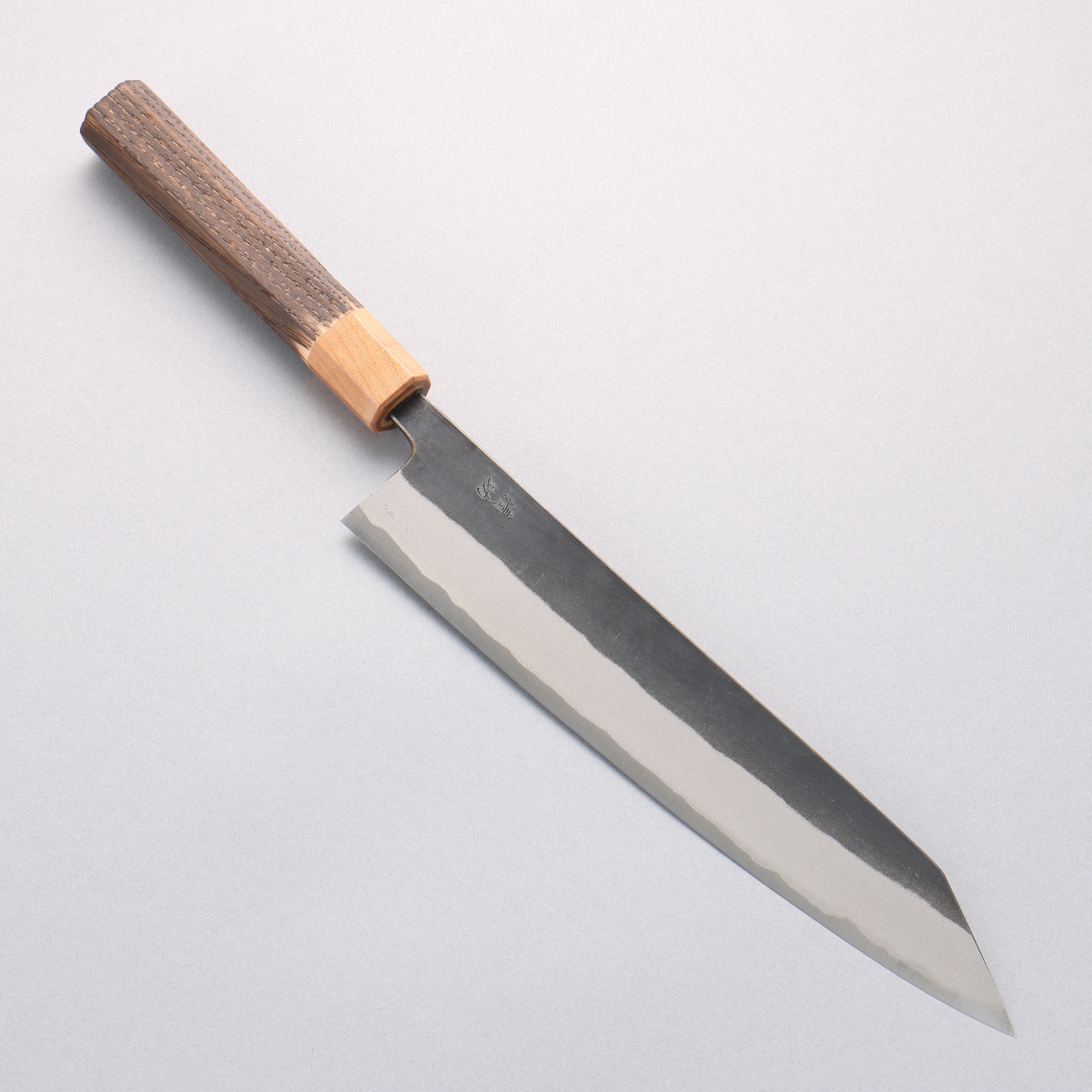 Seisuke Blue Steel No.2 Black Finished Kiritsuke Gyuto 240mm Burnt Chestnut (ferrule: Cherry Wood) Handle - Japanny - Best Japanese Knife
