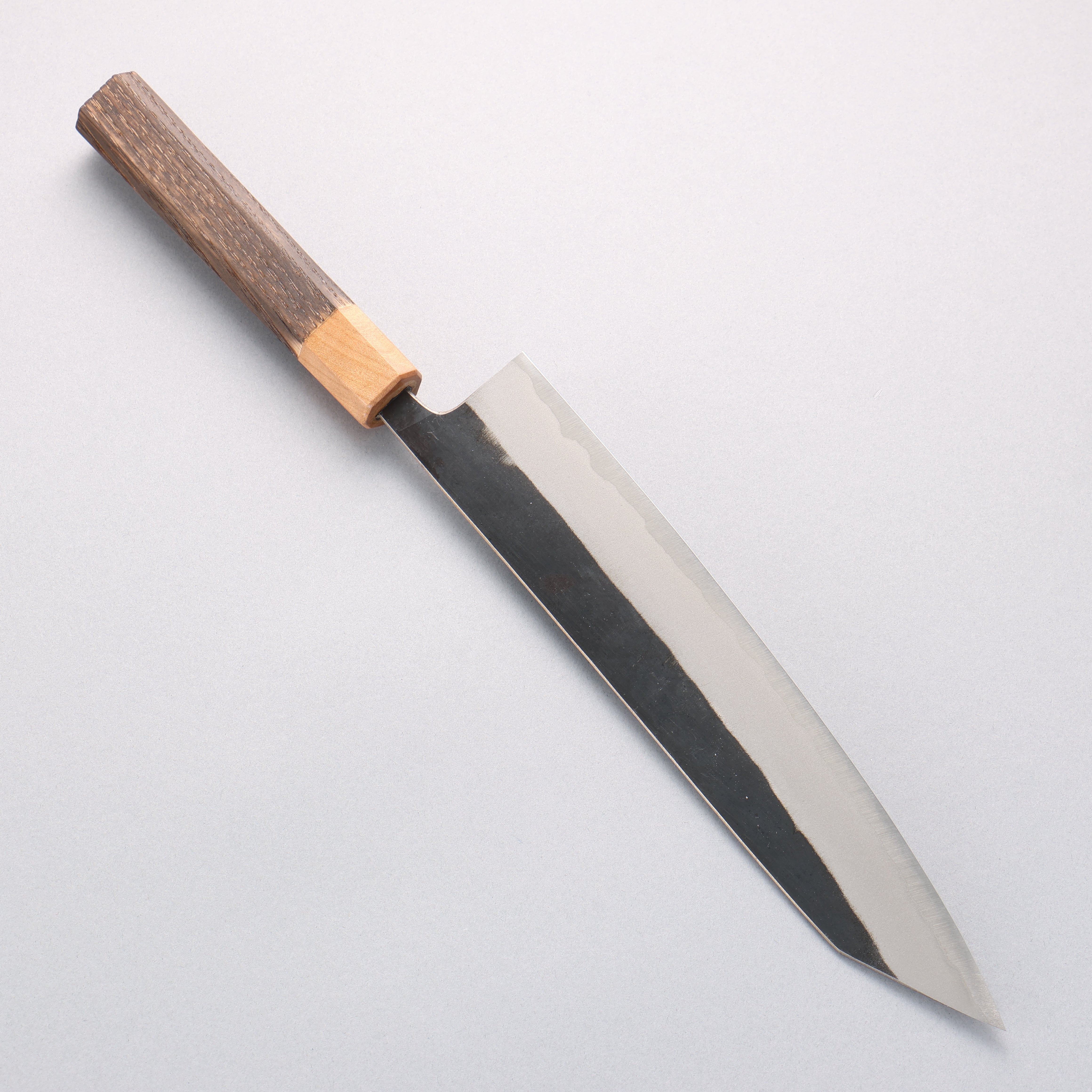 Seisuke Blue Steel No.2 Black Finished Kiritsuke Gyuto 240mm Burnt Chestnut (ferrule: Cherry Wood) Handle - Japanny - Best Japanese Knife