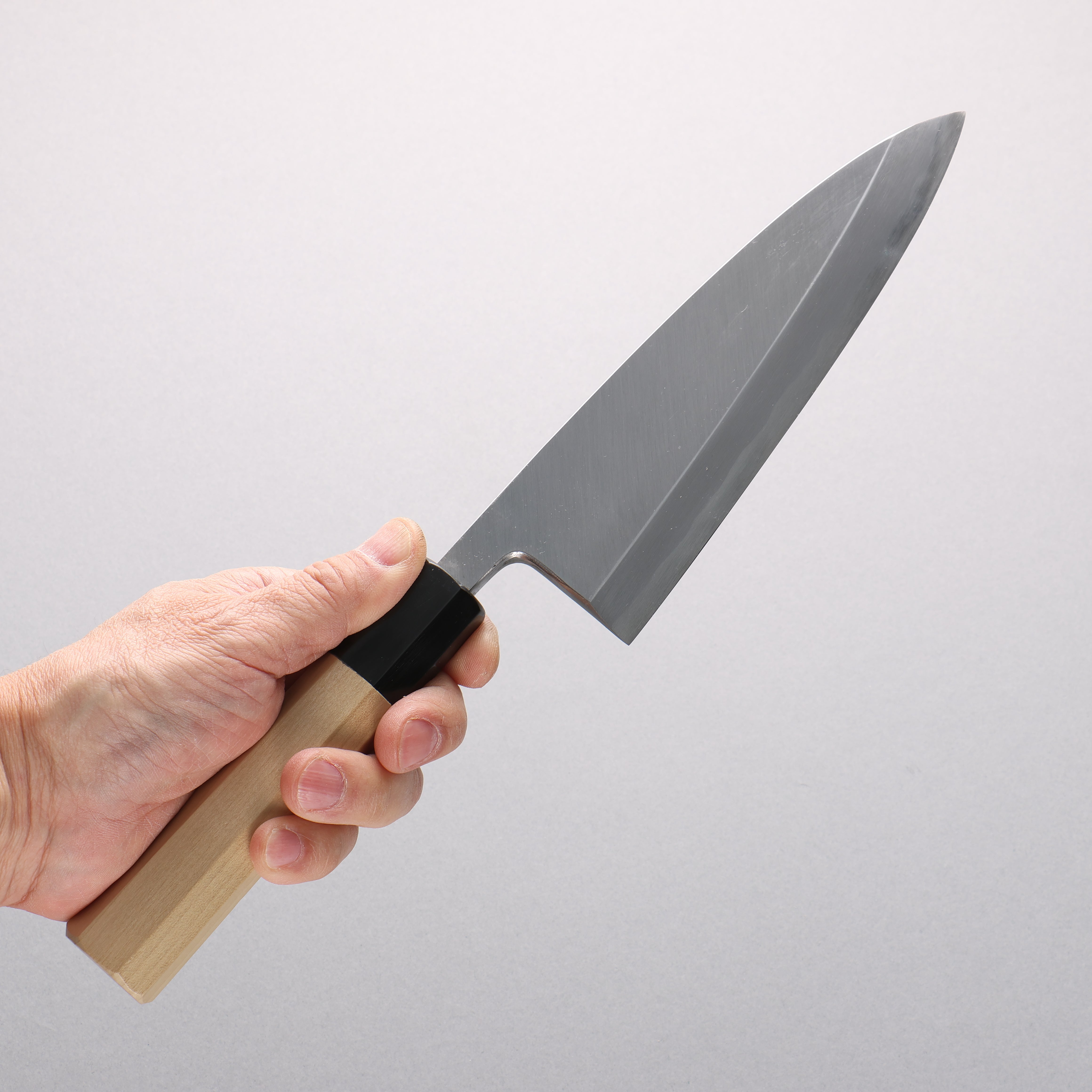 Minamoto Akitada Blue Steel No.1 Aideba 165mm Magnolia (Ferrule: Water Buffalo Horn) Handle - Japanny - Best Japanese Knife