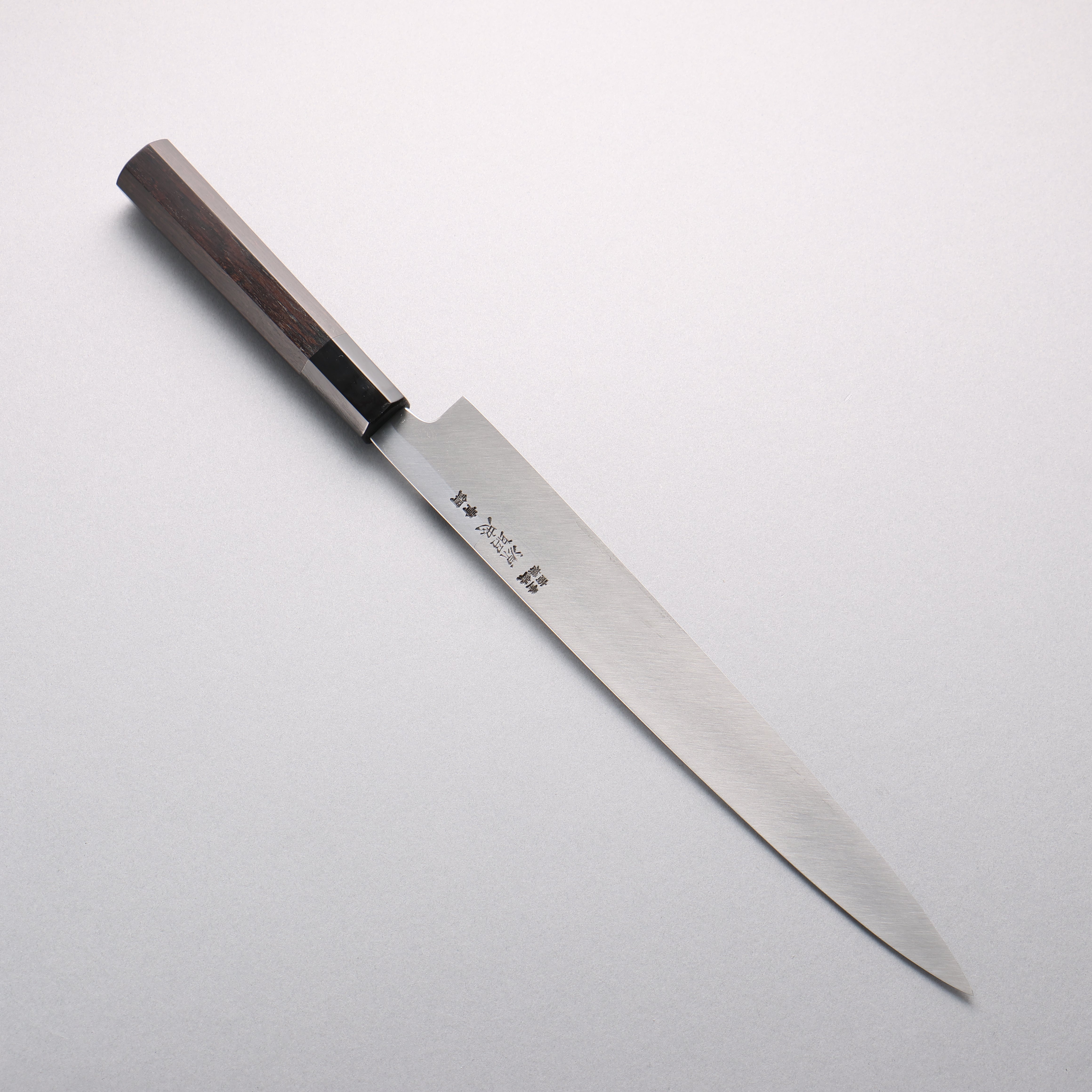 Minamoto Akitada Blue Steel No.2 Yanagiba 270mm Ebony Wood (ferrule: Black Water Buffalo Horn) Handle - Japanny - Best Japanese Knife