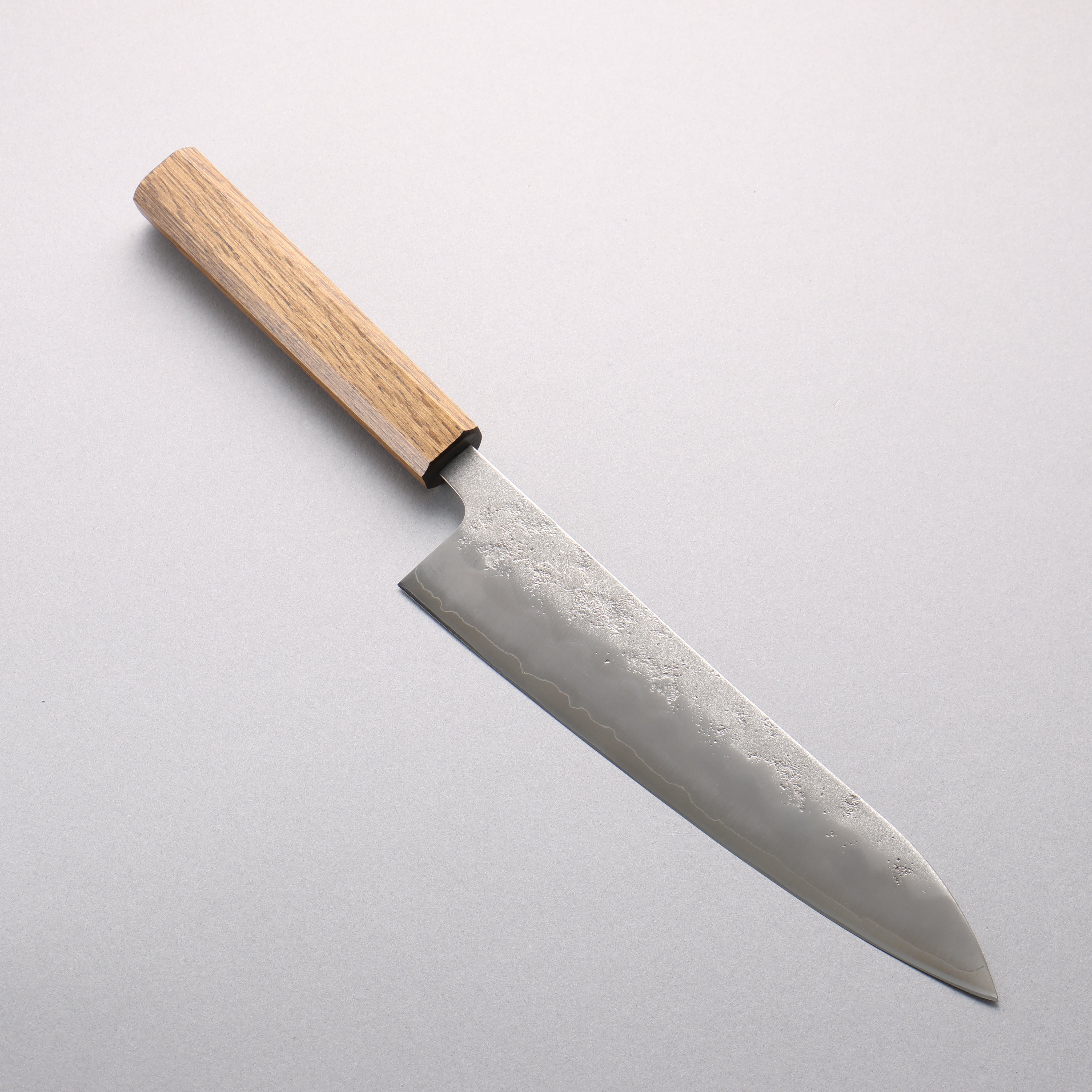 Oul Silver Steel No.3 Nashiji Gyuto 210mm Oak Handle - Japanny - Best Japanese Knife