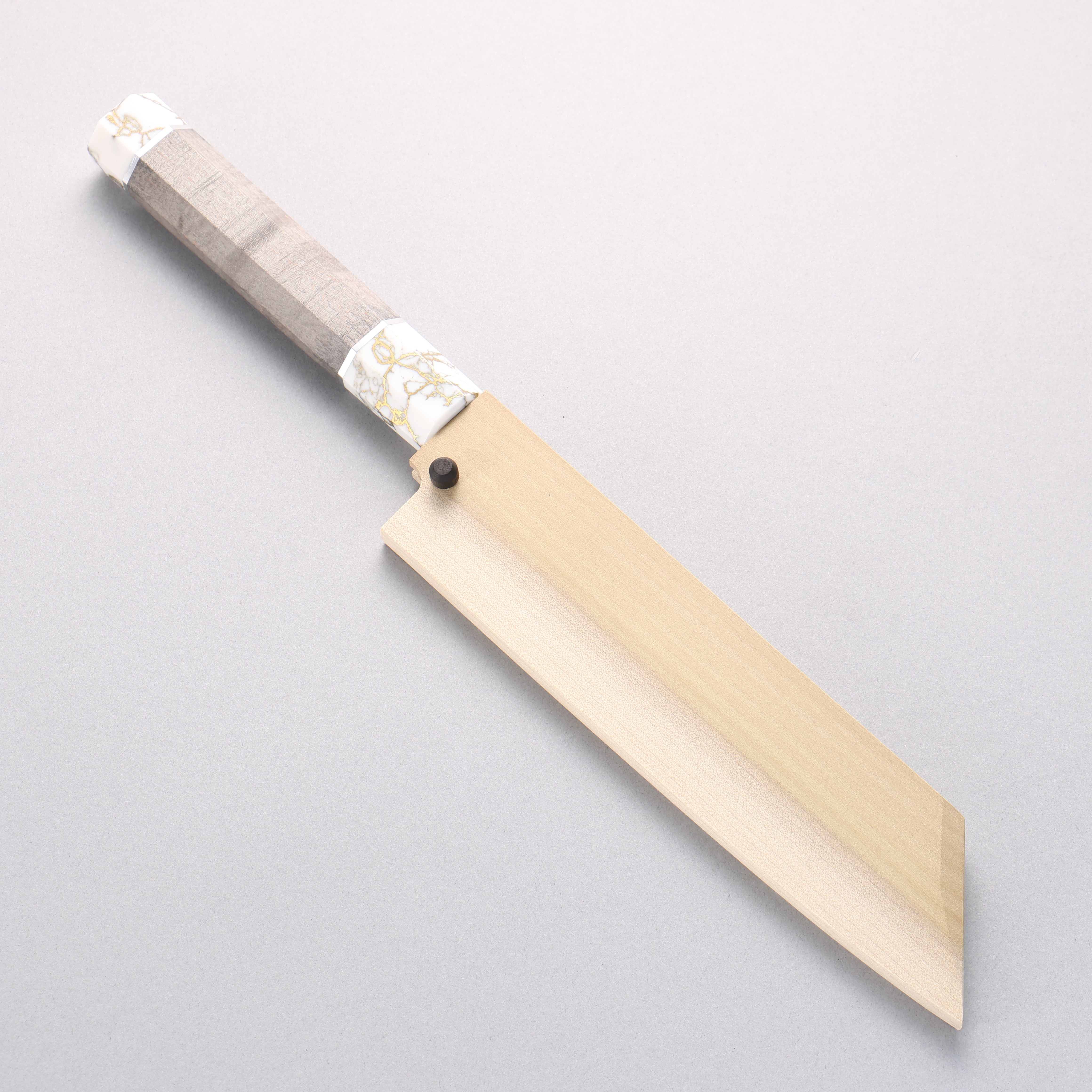 Sakai Takayuki Chef Series Silver Steel No.3 Mukimono 180mm Stabilized wood (White Ferrule and End Cap) Handle with Sheath - Japanny - Best Japanese Knife