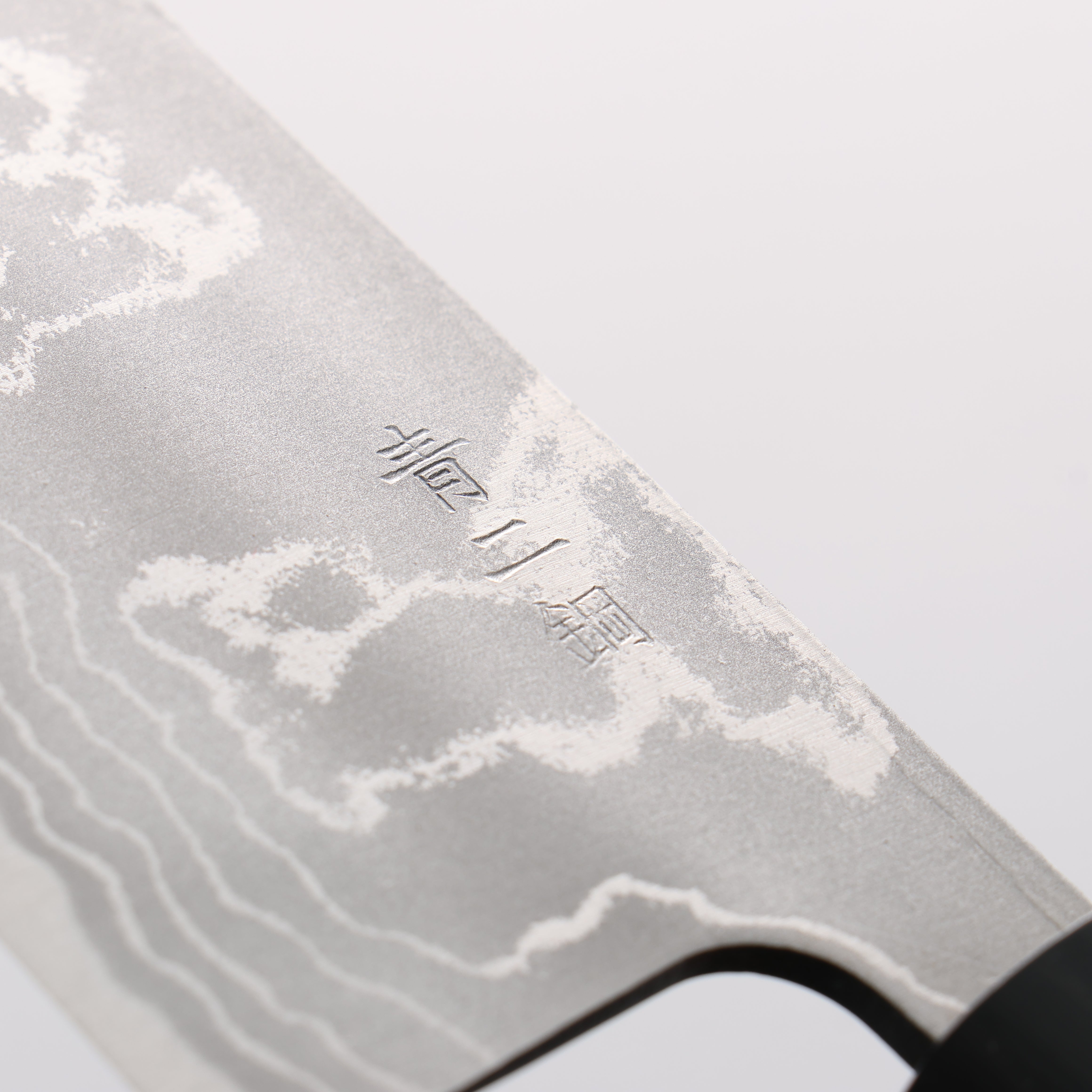 Kanetsune Blue Steel No.2 Damascus Santoku 165mm Shitan Handle - Japanny - Best Japanese Knife