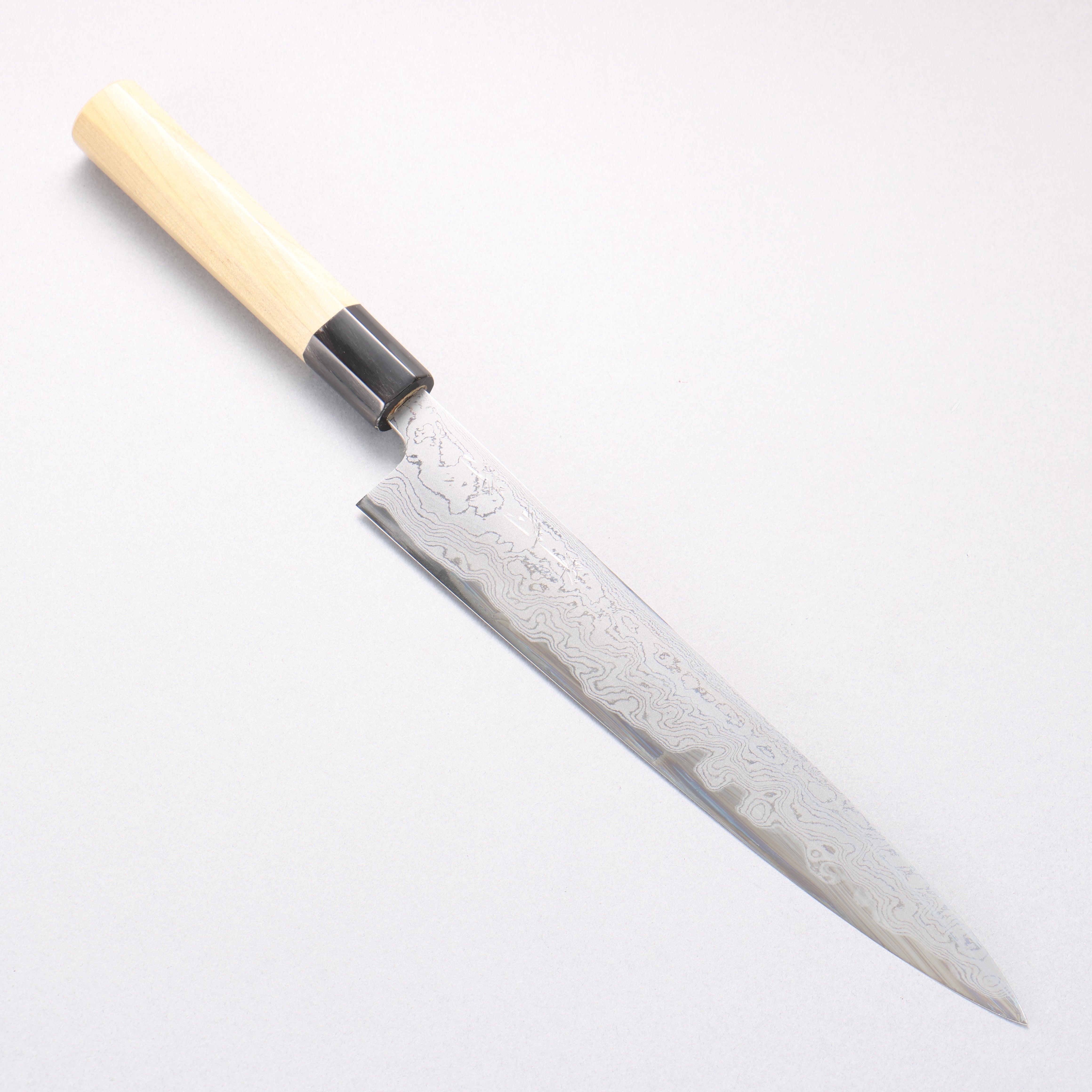 Kikumori Blue Steel No.1 Damascus Sujihiki 240mm with Magnolia Handle - Japanny - Best Japanese Knife