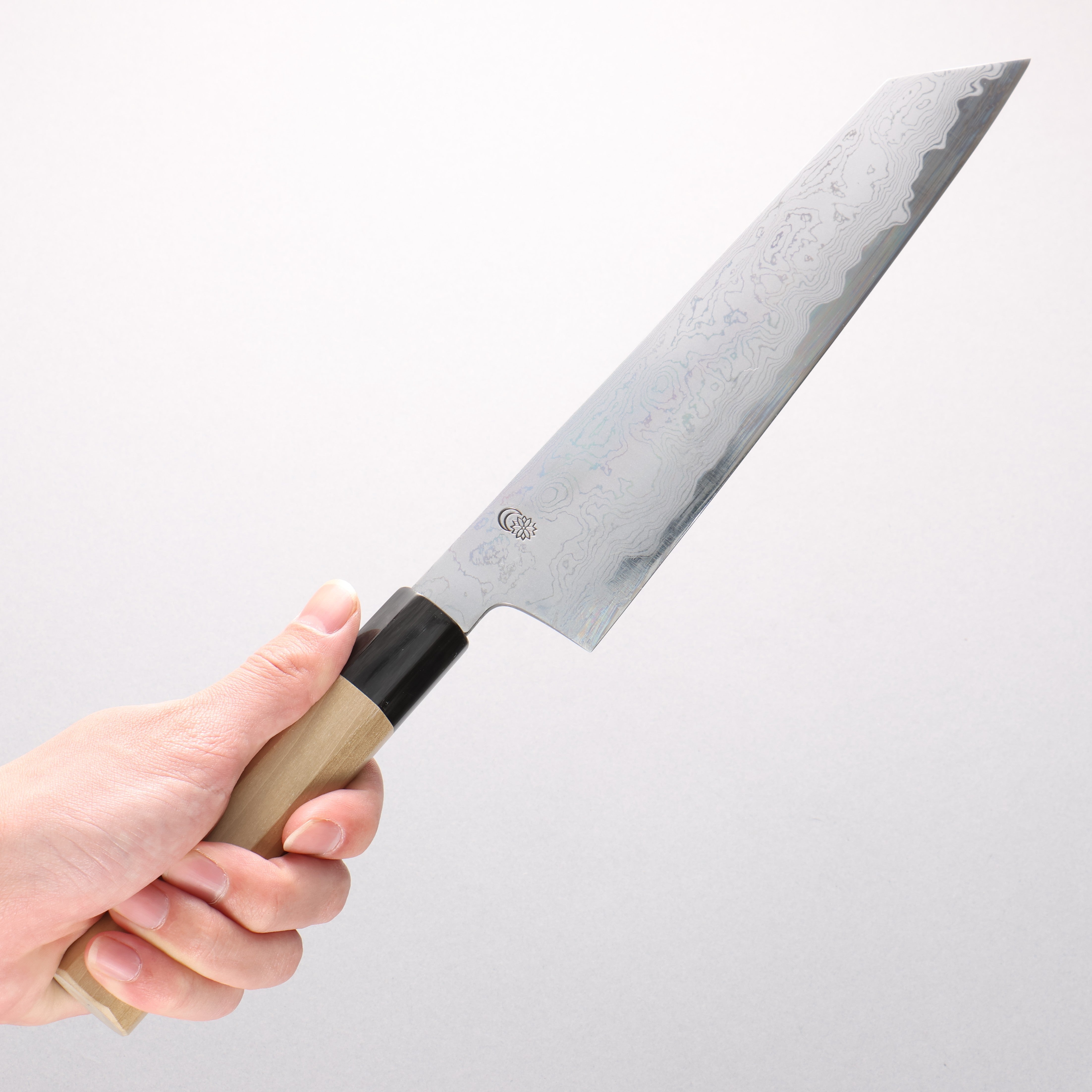 Kikuzuki Blue Steel No.1 Damascus Kiritsuke Gyuto 240mm Magnolia Handle - Japanny - Best Japanese Knife