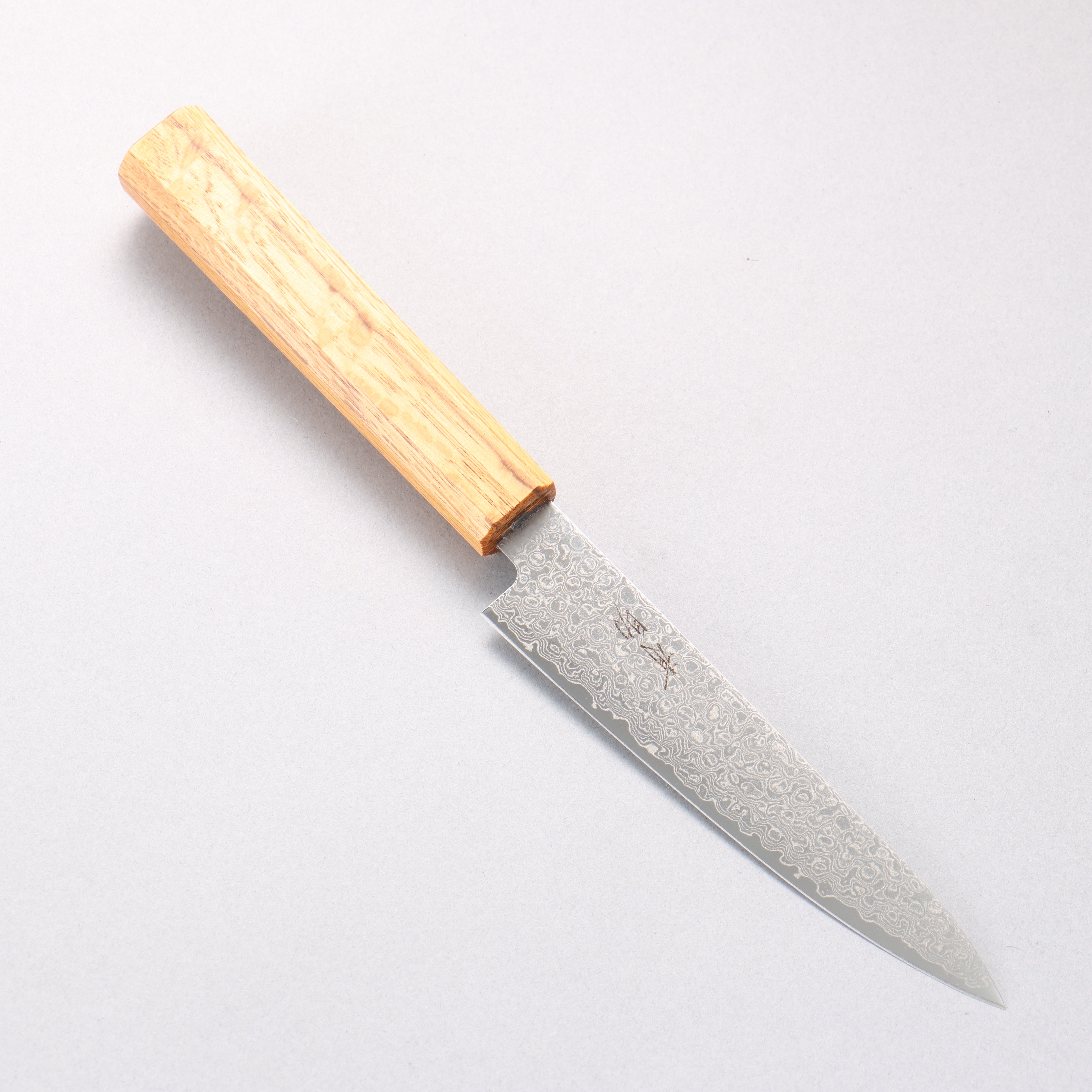 Seisuke ZA-18 Mirrored Finish Damascus Petty-Utility 135mm Oak Handle - Japanny - Best Japanese Knife