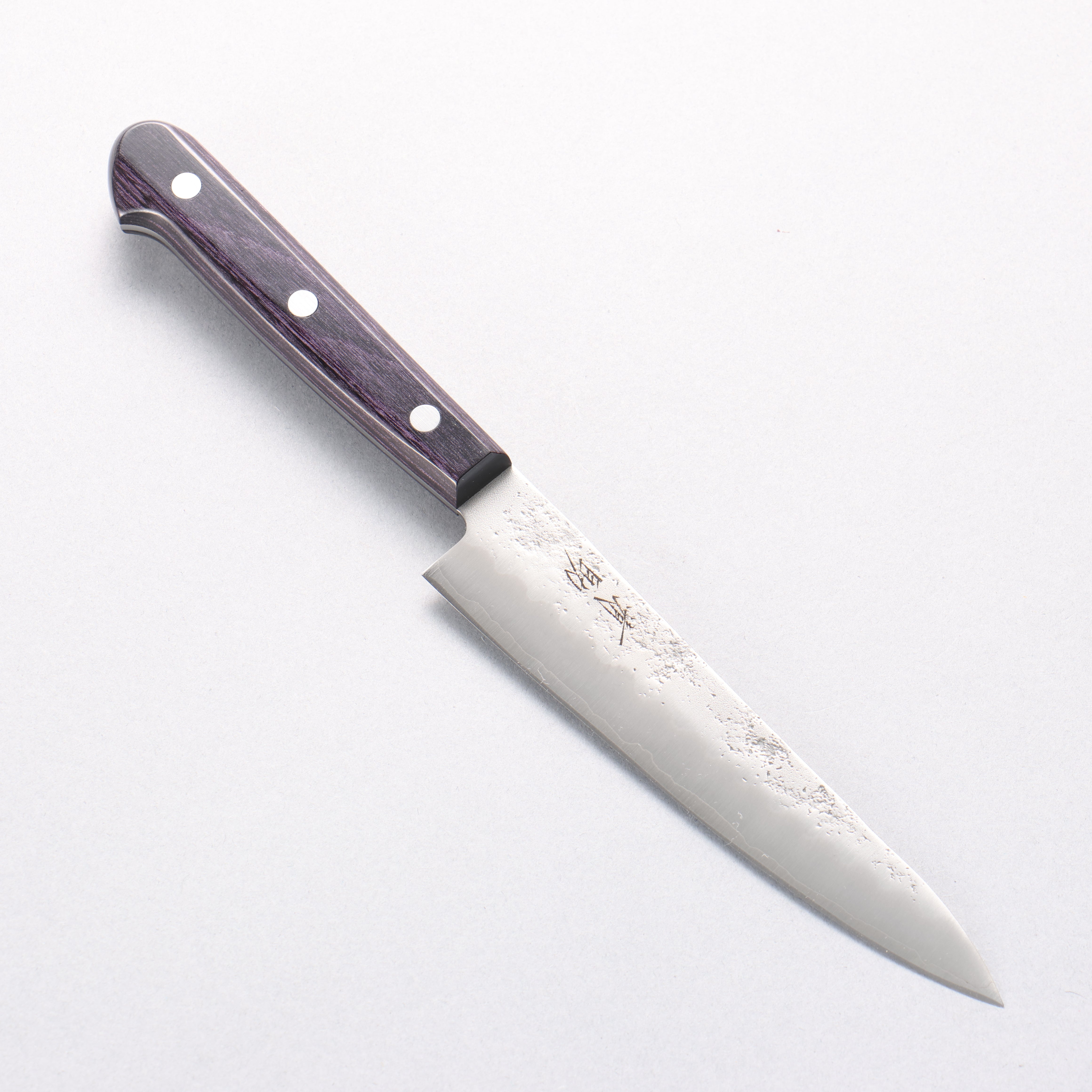 Seisuke Budou Silver Steel No.3 Nashiji Petty-Utility 135mm Purple Pakka wood Handle - Japanny - Best Japanese Knife