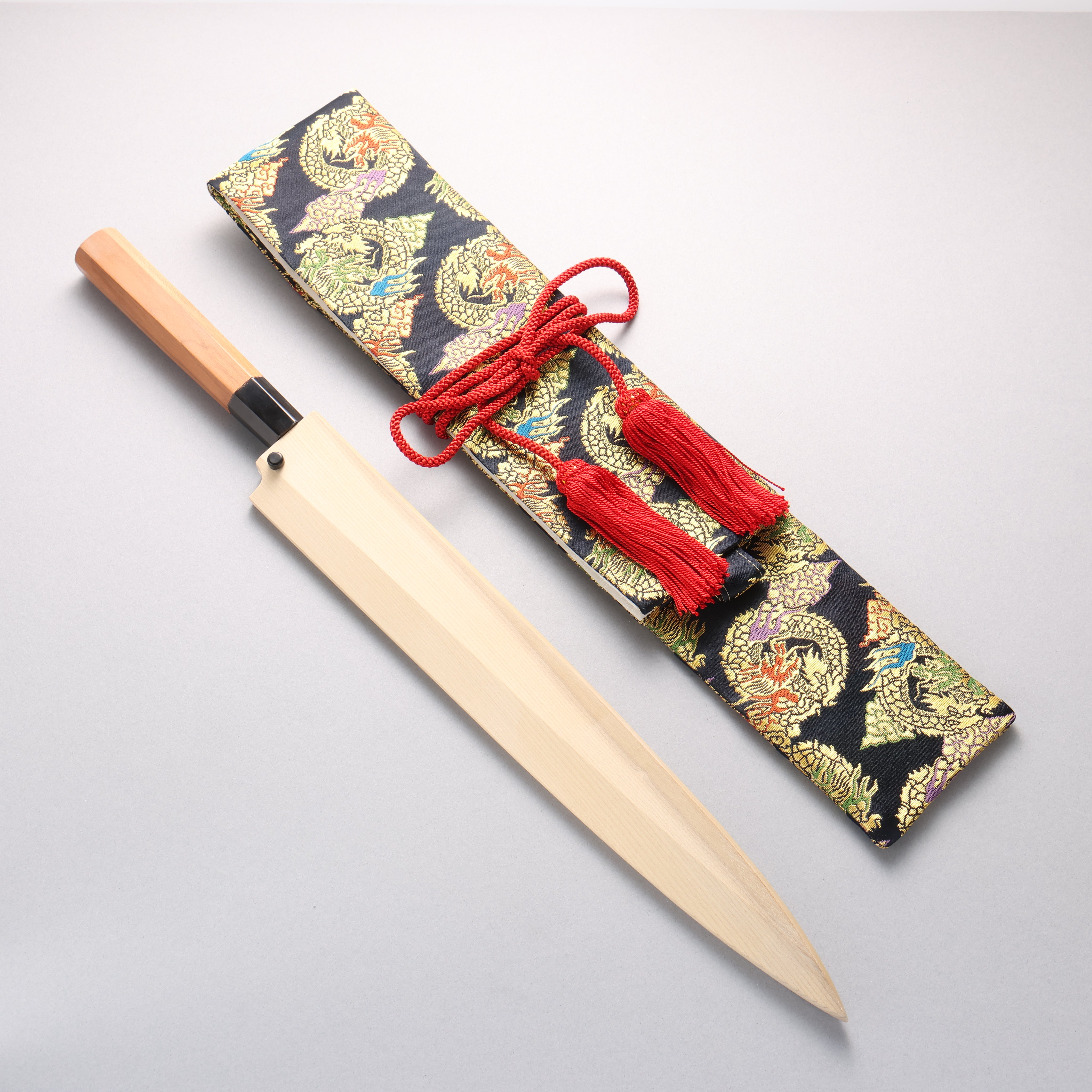 Tessen by Tanaka Tamahagane Yanagiba 315mm Wild Cherry Handle with Sheath - Japanny - Best Japanese Knife