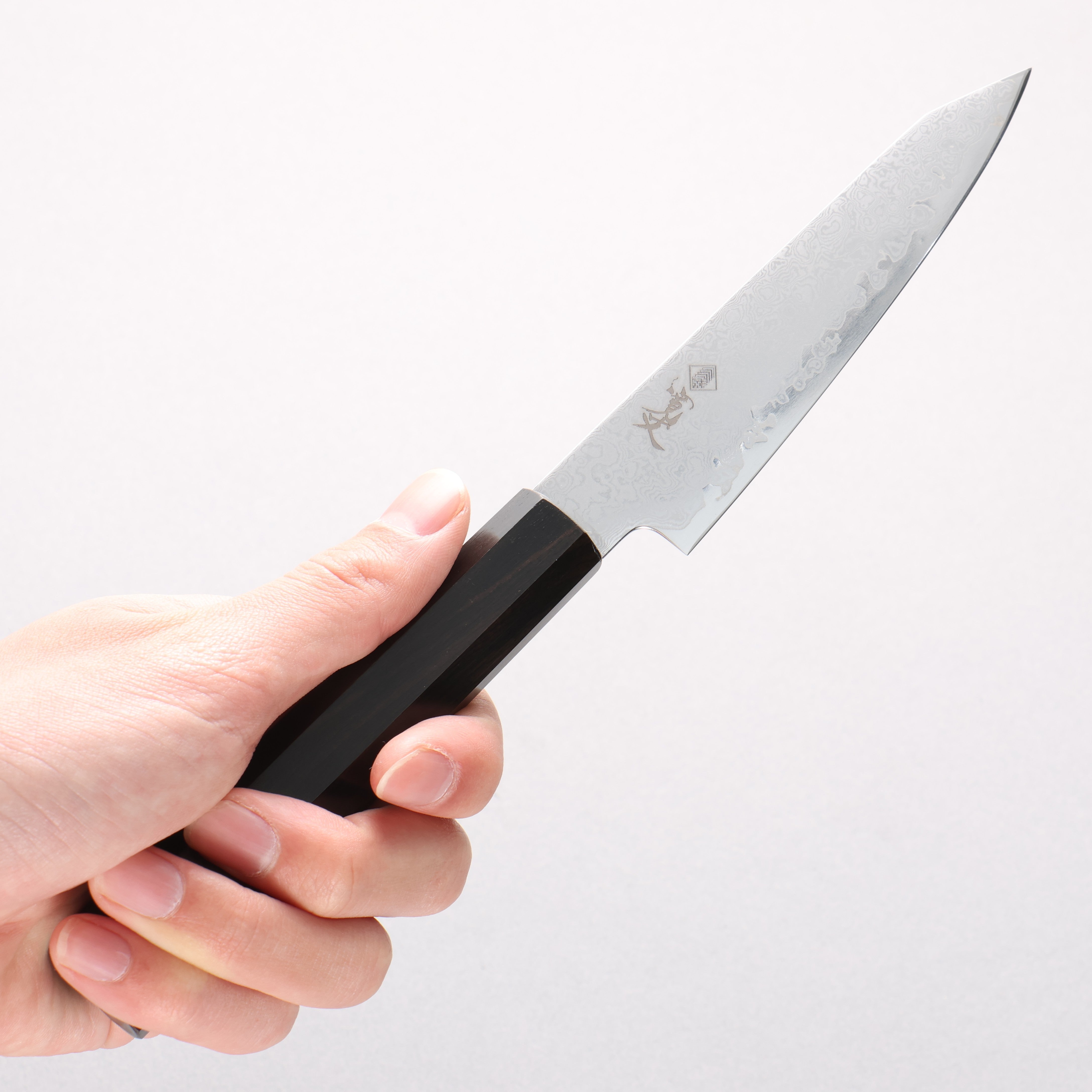 Kanjyo VG10 Damascus Kiritsuke Petty-Utility 120mm Ebony Wood Handle - Japanny - Best Japanese Knife