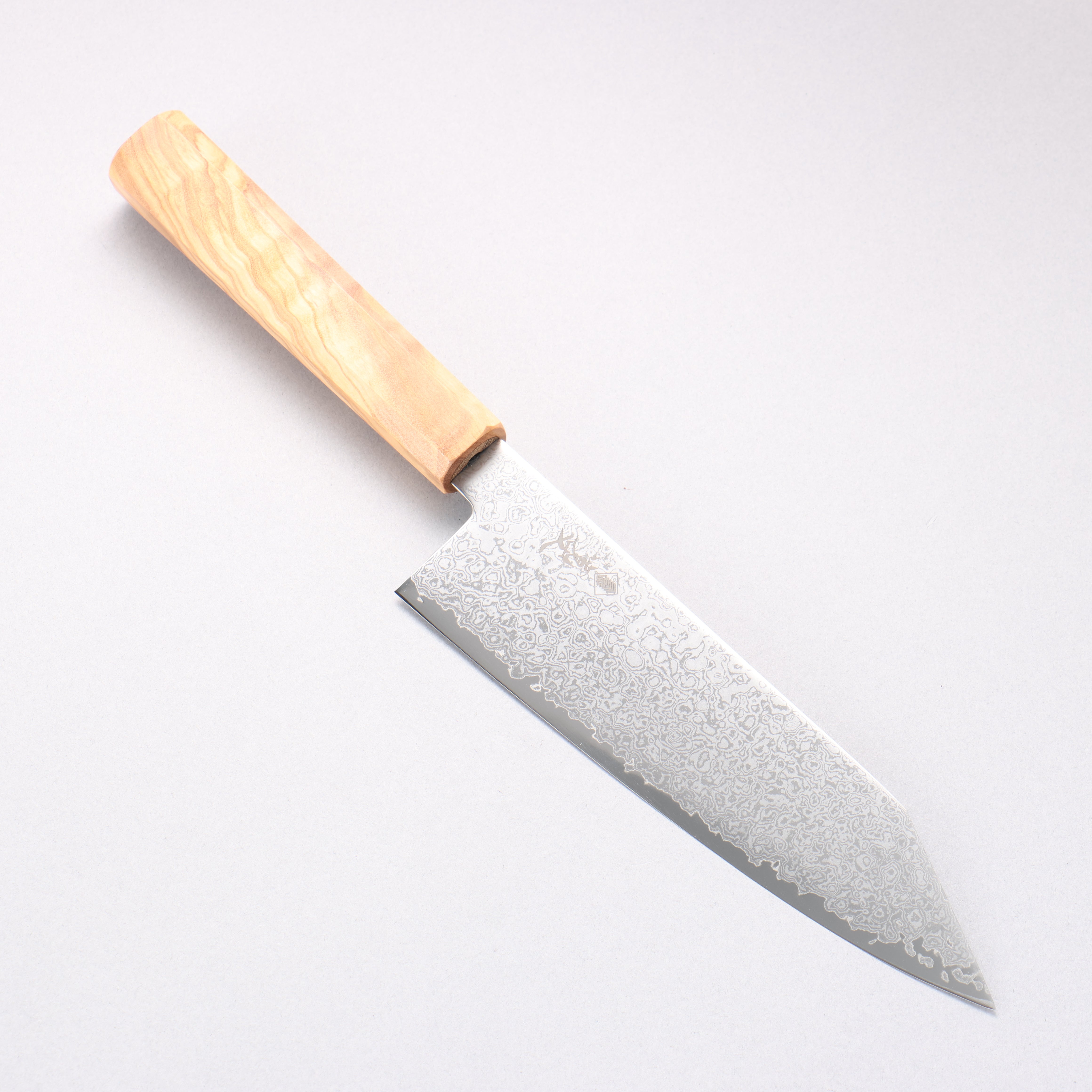 Kanjyo VG10 Damascus Kiritsuke Santoku 180mm Olive tree Handle - Japanny - Best Japanese Knife