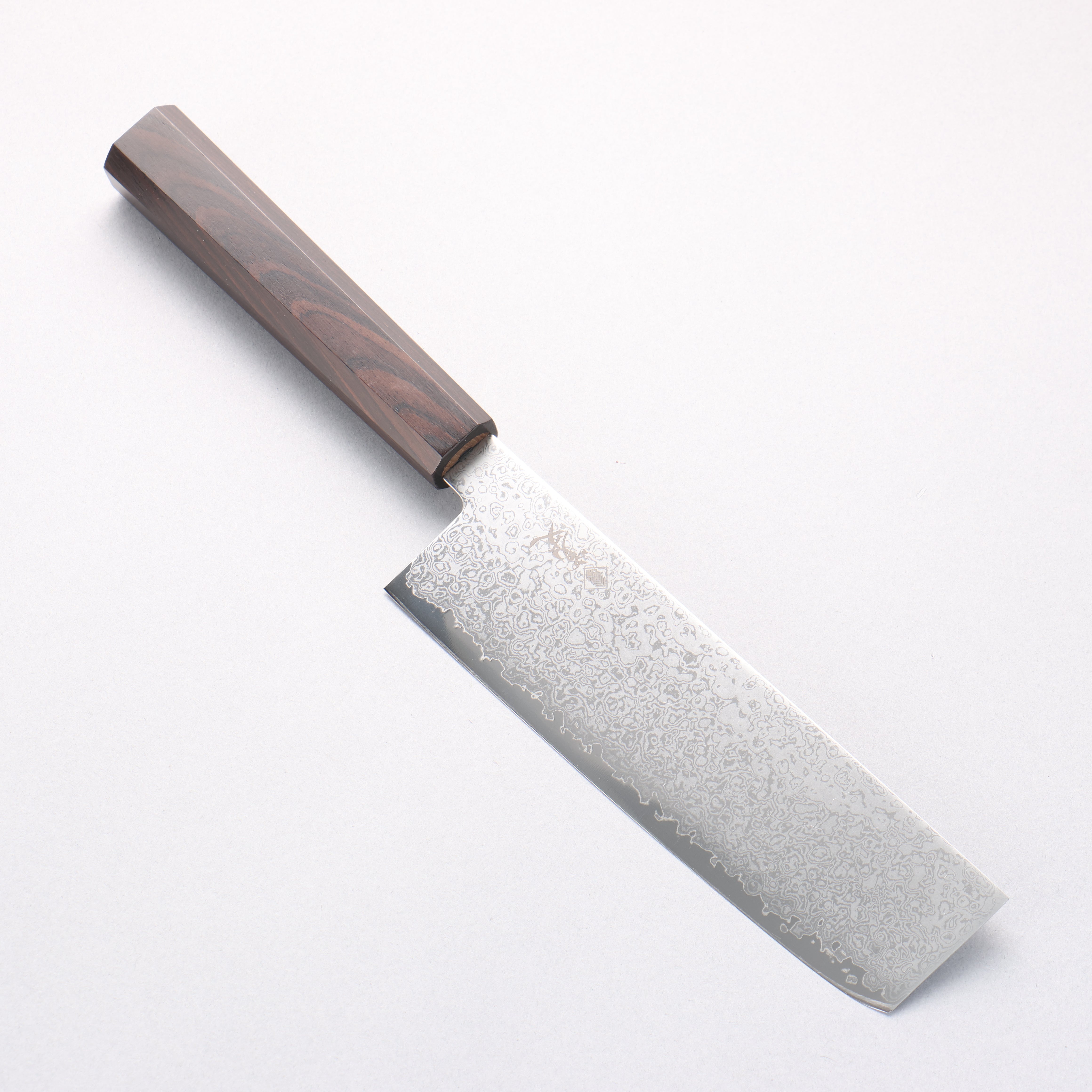 Kanjyo VG10 Damascus Nakiri 175mm Ebony Wood Handle - Japanny - Best Japanese Knife