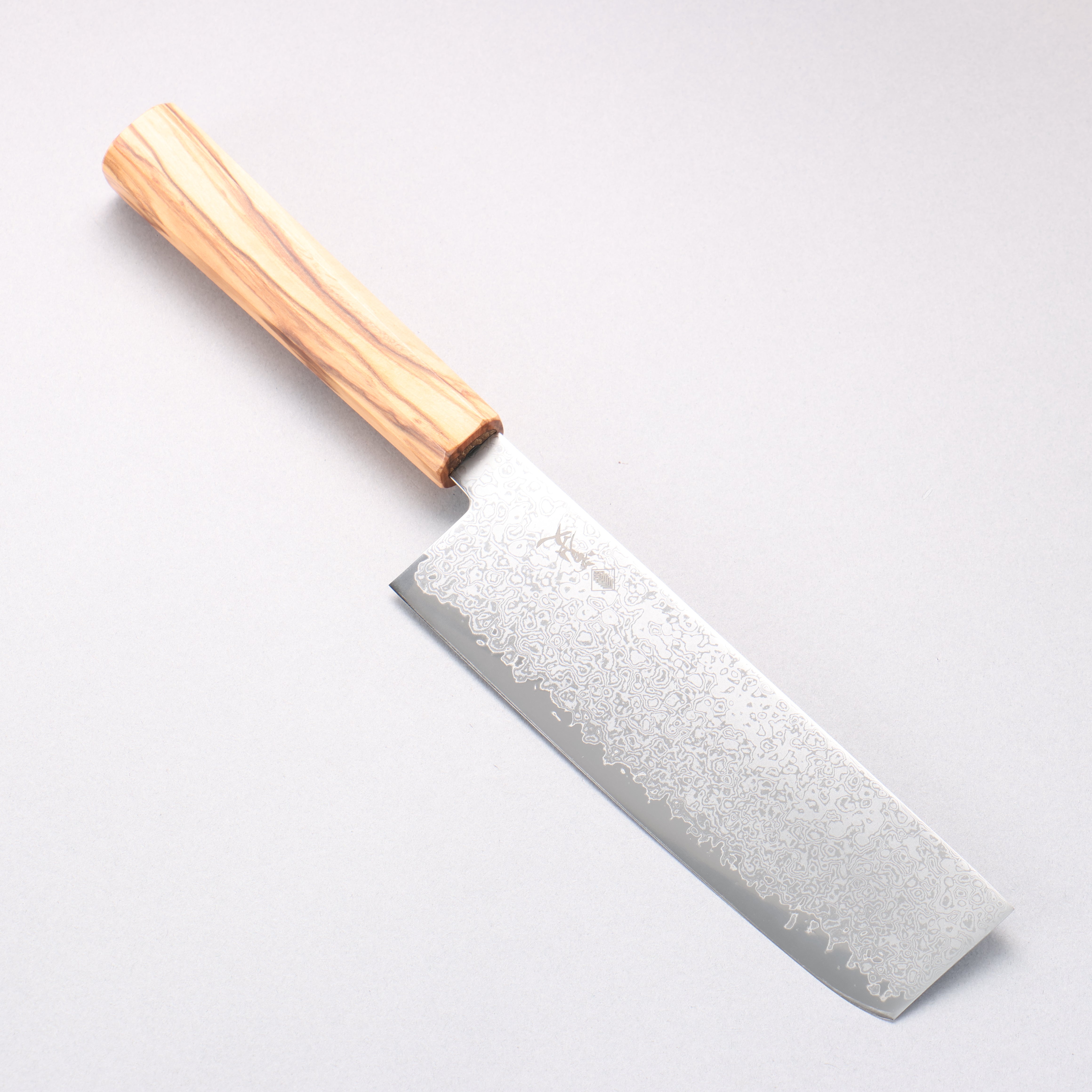 Kanjyo VG10 Damascus Nakiri 175mm Olive tree Handle - Japanny - Best Japanese Knife