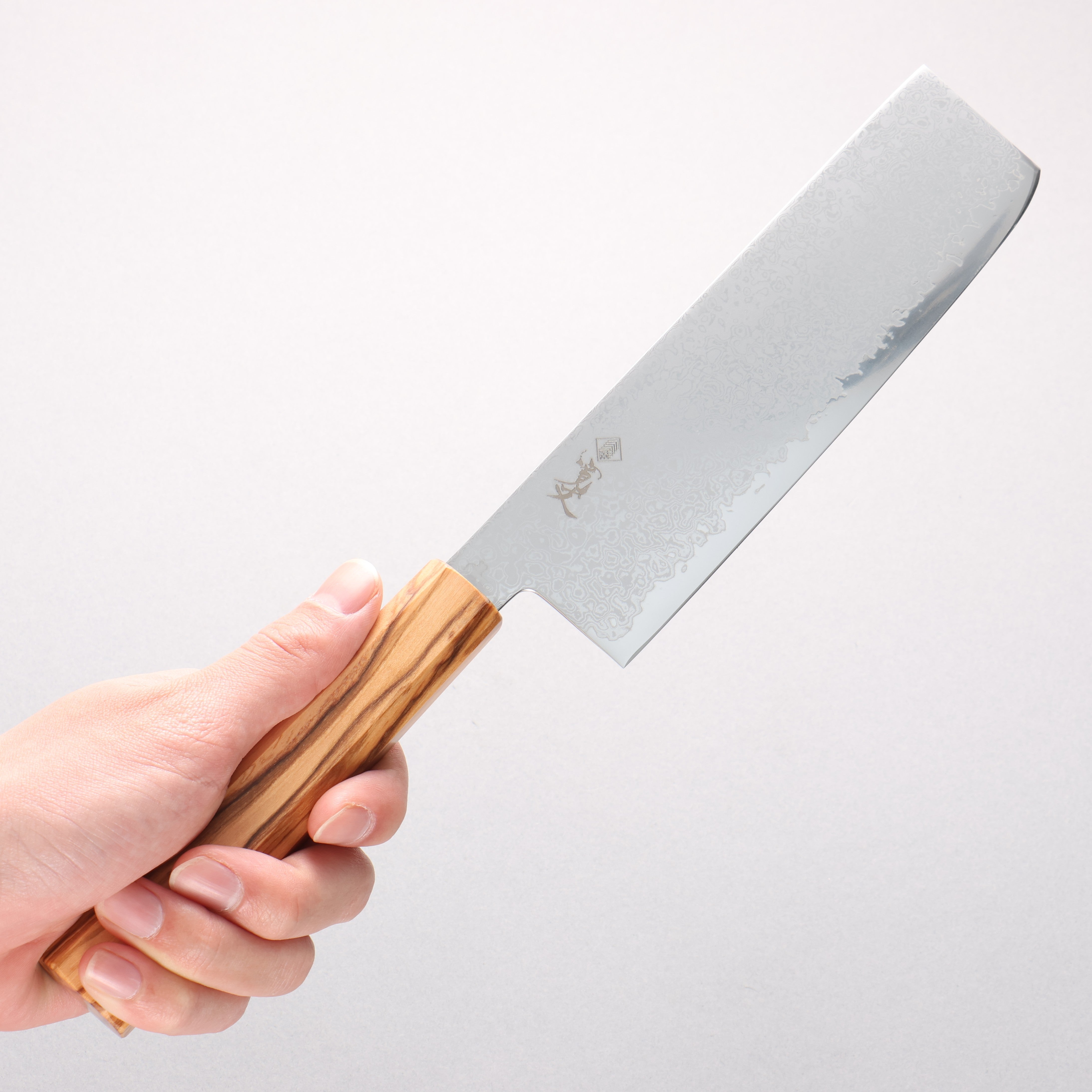Kanjyo VG10 Damascus Nakiri 175mm Olive tree Handle - Japanny - Best Japanese Knife