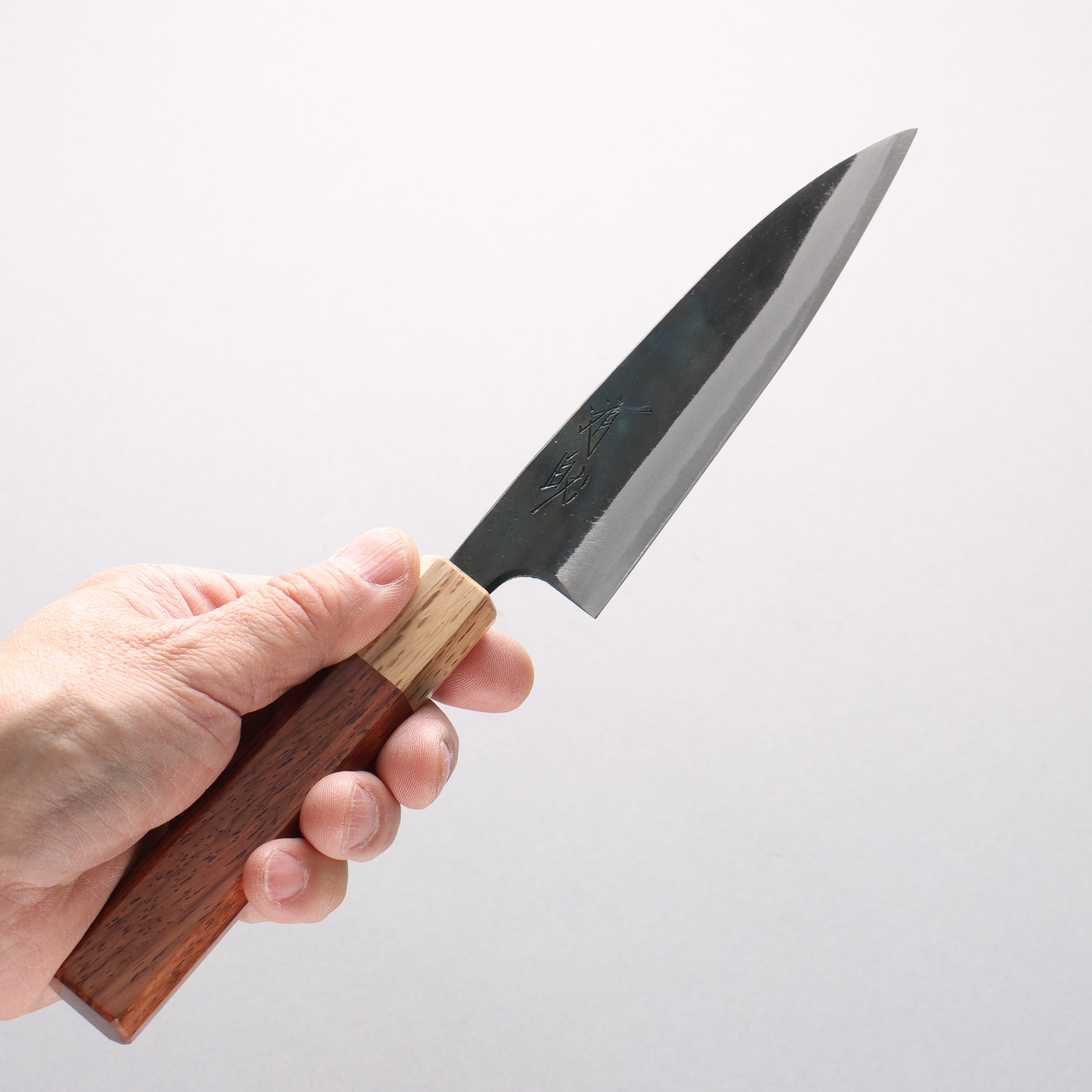 Seisuke Blue Steel No.1 Black Finished Petty-Utility 135mm Rosewood (ferrule: Oak) Handle - Japanny - Best Japanese Knife