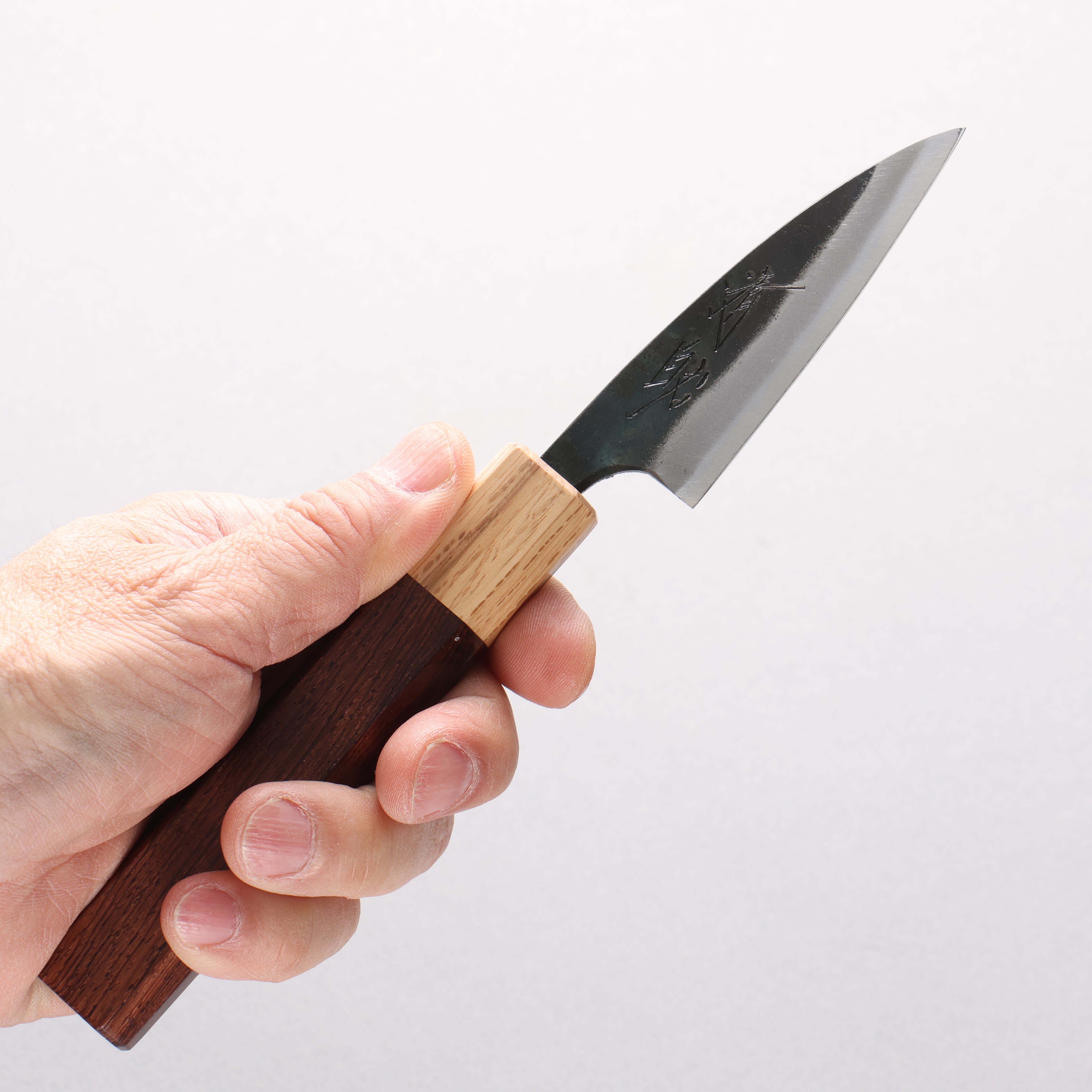 Seisuke Blue Steel No.1 Black Finished Paring 75mm Rosewood (ferrule: Oak) Handle - Japanny - Best Japanese Knife