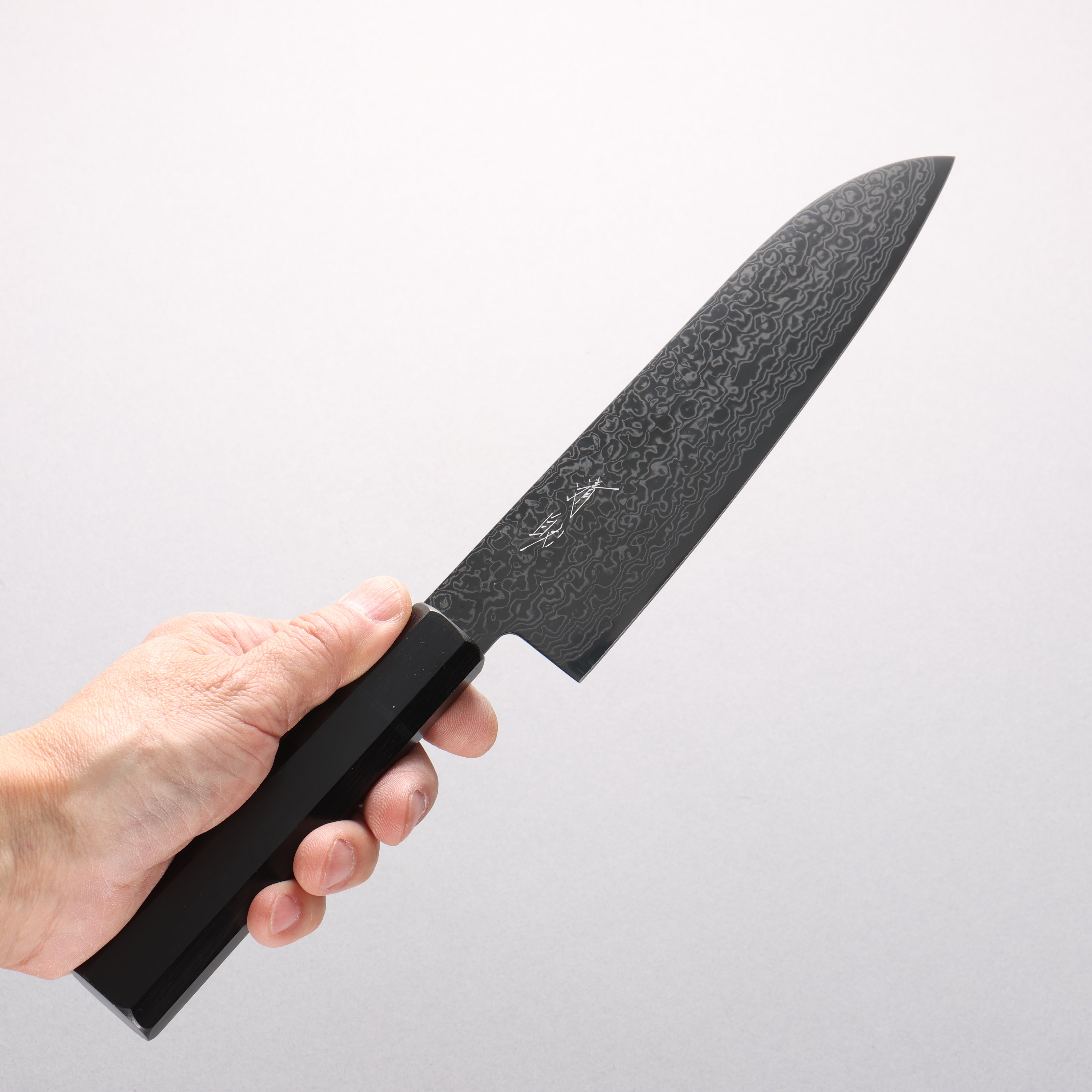Seisuke SG2 Black Damascus Santoku 180mm Black Pakka wood Handle - Japanny - Best Japanese Knife