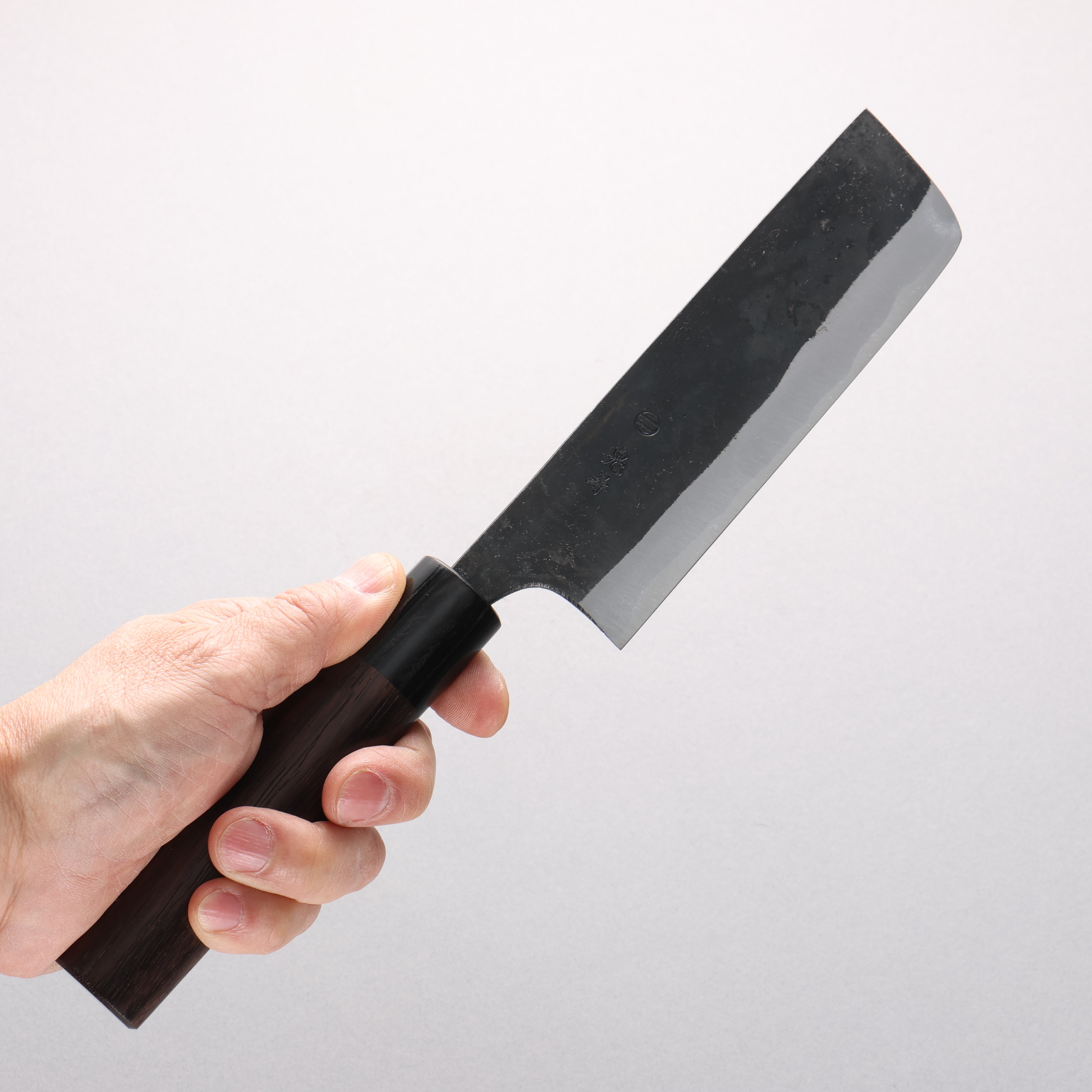 Onihiro White Steel No.1 Black Finished Nakiri 140mm Rosewood (Ferrule: Black Pakka Wood) Handle