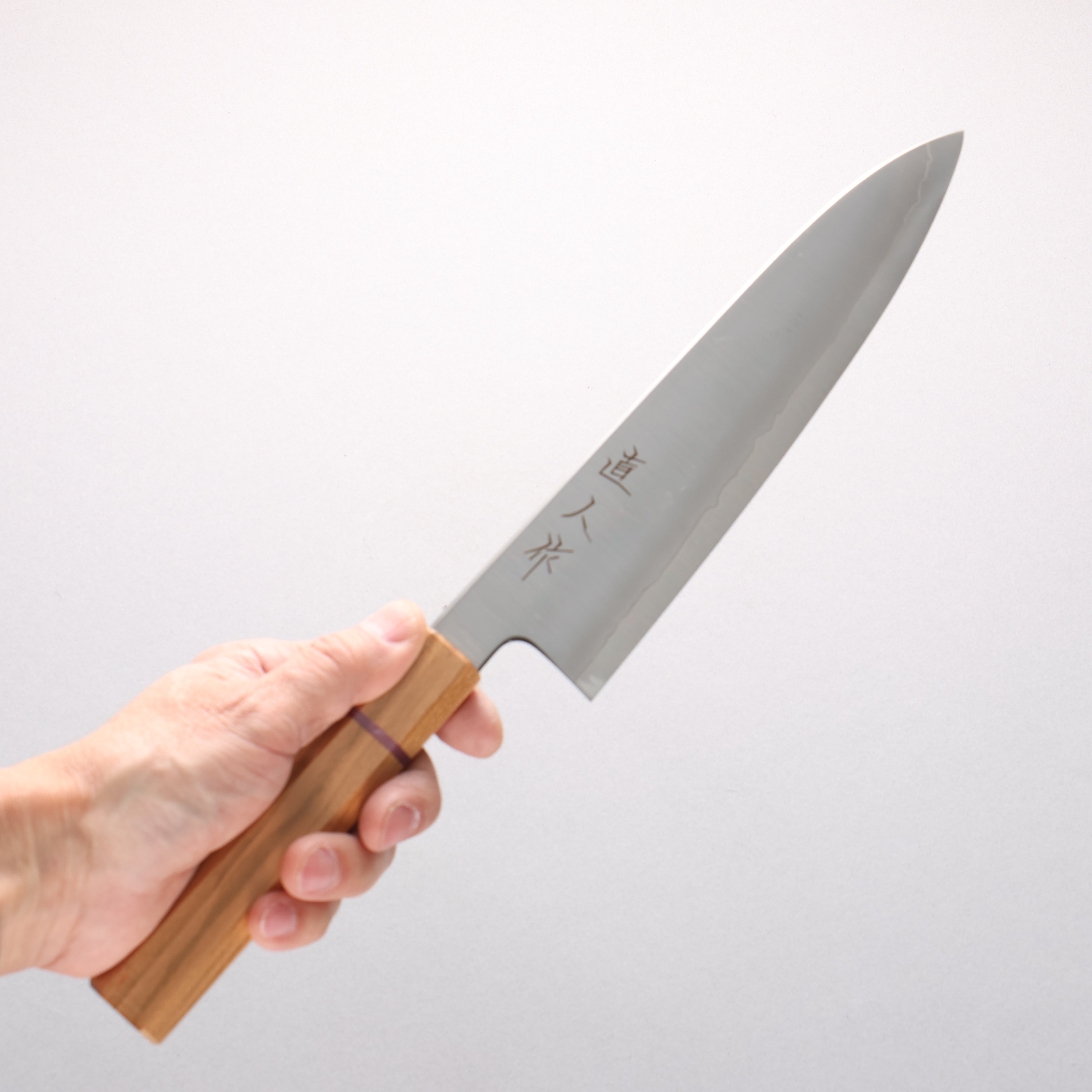 Naohito Myojin Cobalt Special Steel Gyuto 210mm Cherry Wood (Pink Ring) Handle - Japanny - Best Japanese Knife