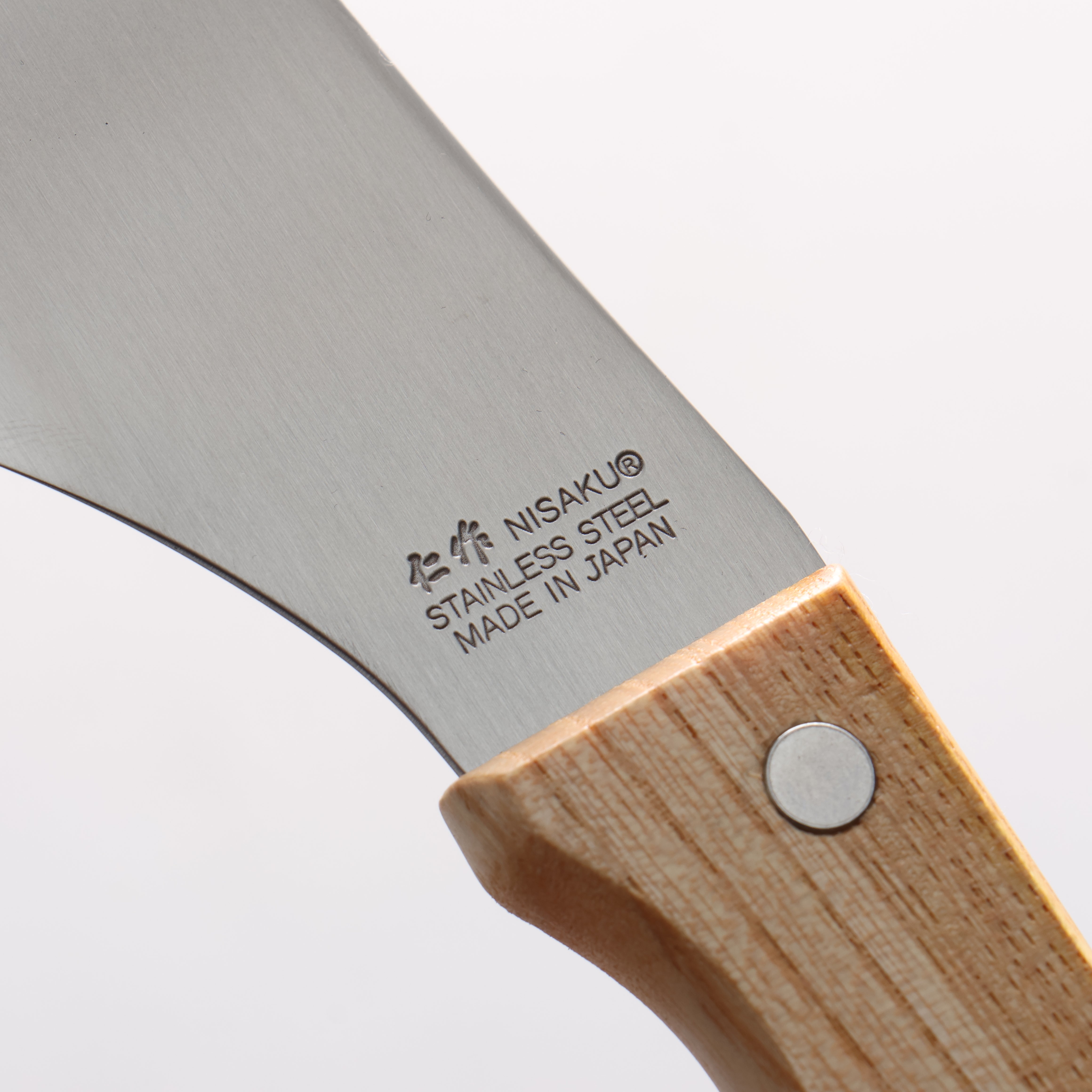 Nisaku Stainless Steel Serrated Blade 240mm Natural wood Handle