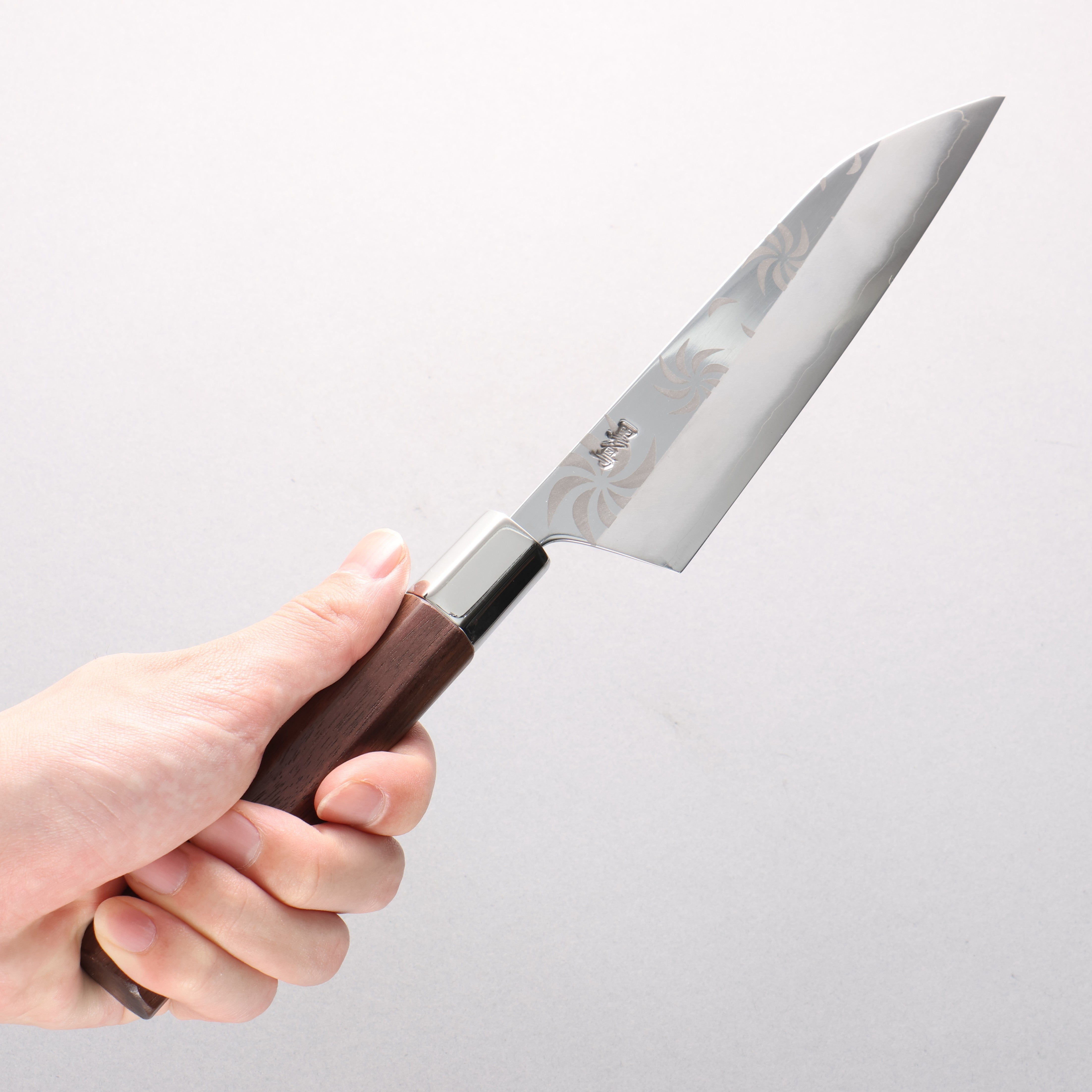 Kurotori Silver Steel No.3 Migaki Finished Petty-Utility 150mm Walnut Handle Kemanmon - Japanny - Best Japanese Knife