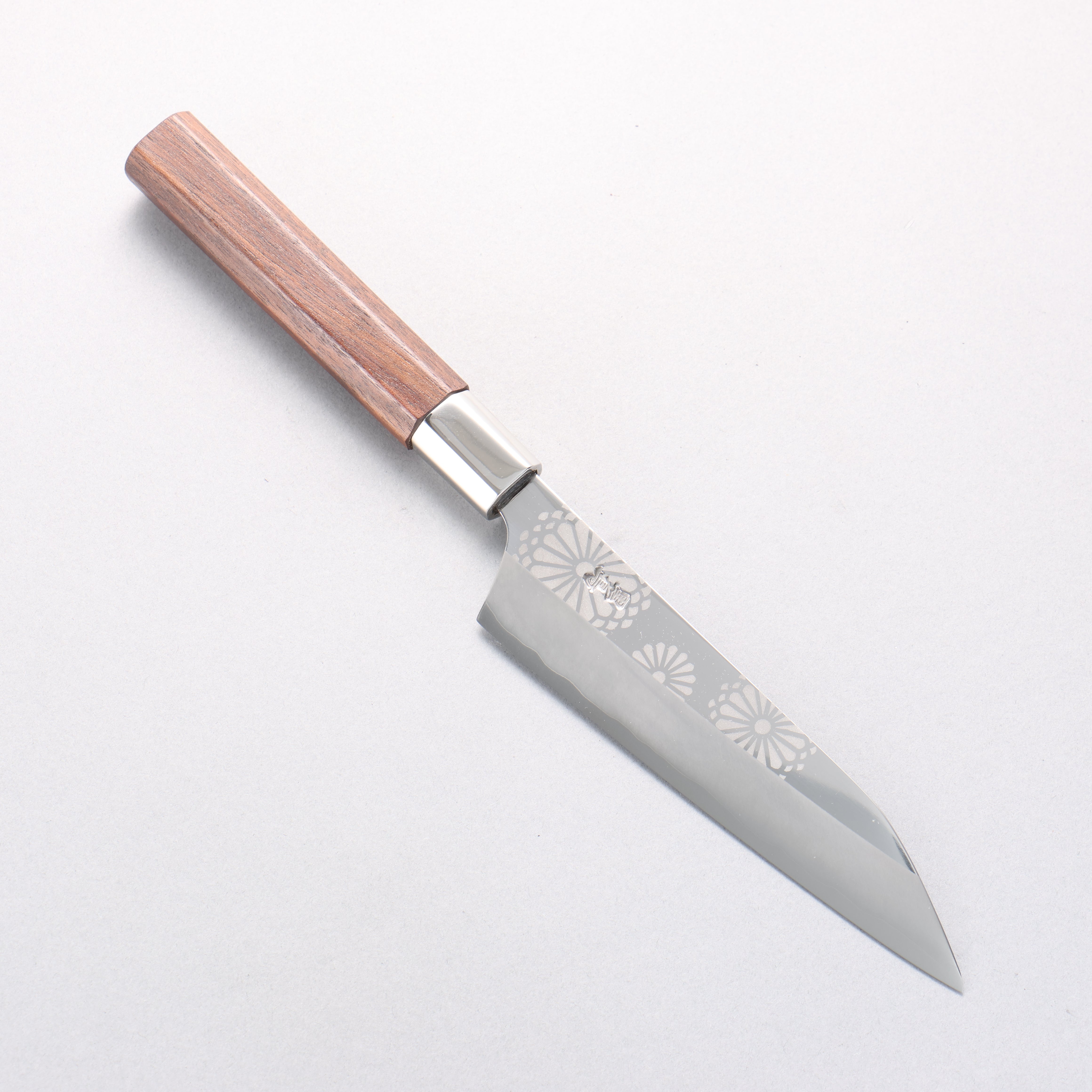 Kurotori Silver Steel No.3 Migaki Finished Petty-Utility 150mm Walnut Handle Kiku - Japanny - Best Japanese Knife