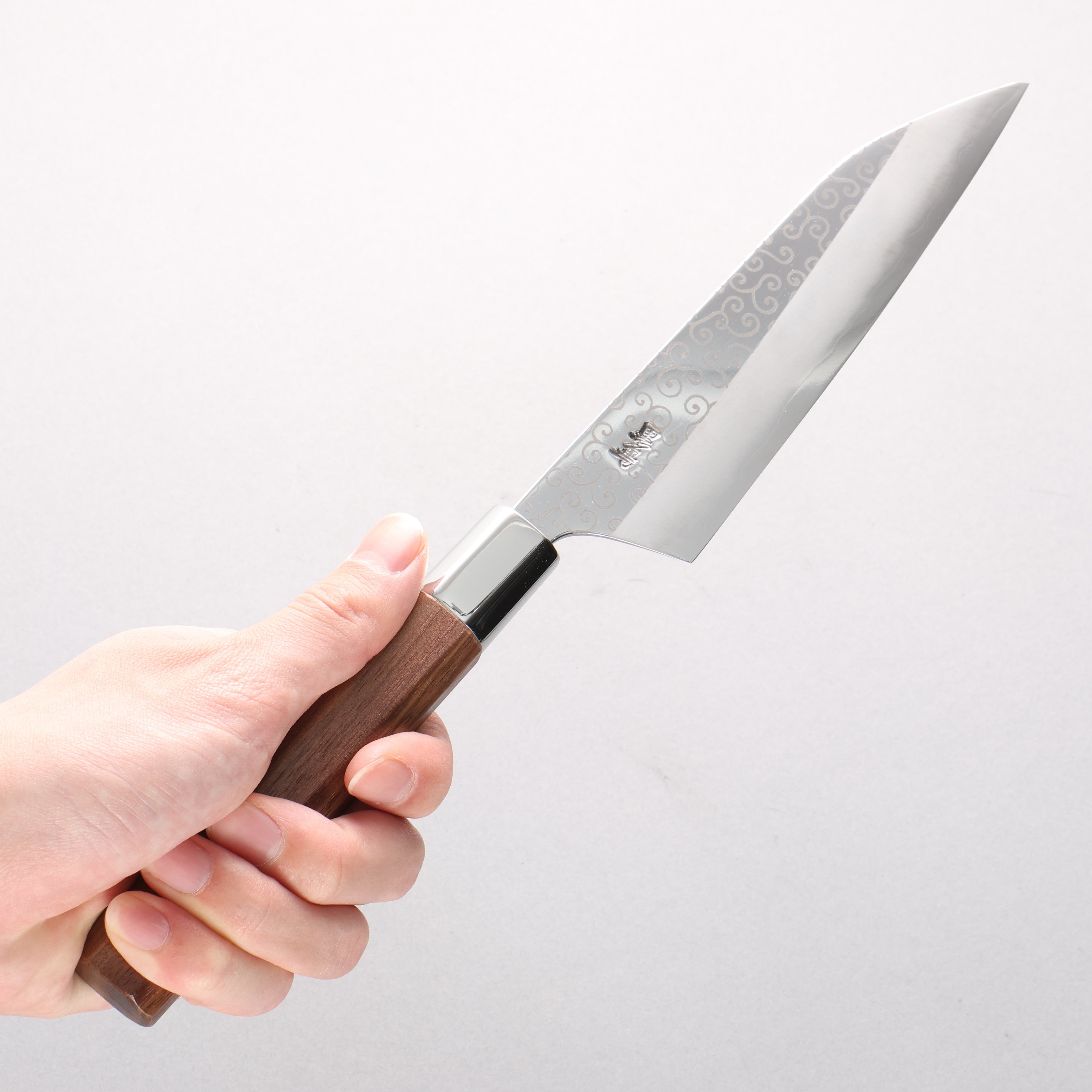 Kurotori Silver Steel No.3 Migaki Finished Petty-Utility 150mm Walnut Handle Karakusa - Japanny - Best Japanese Knife