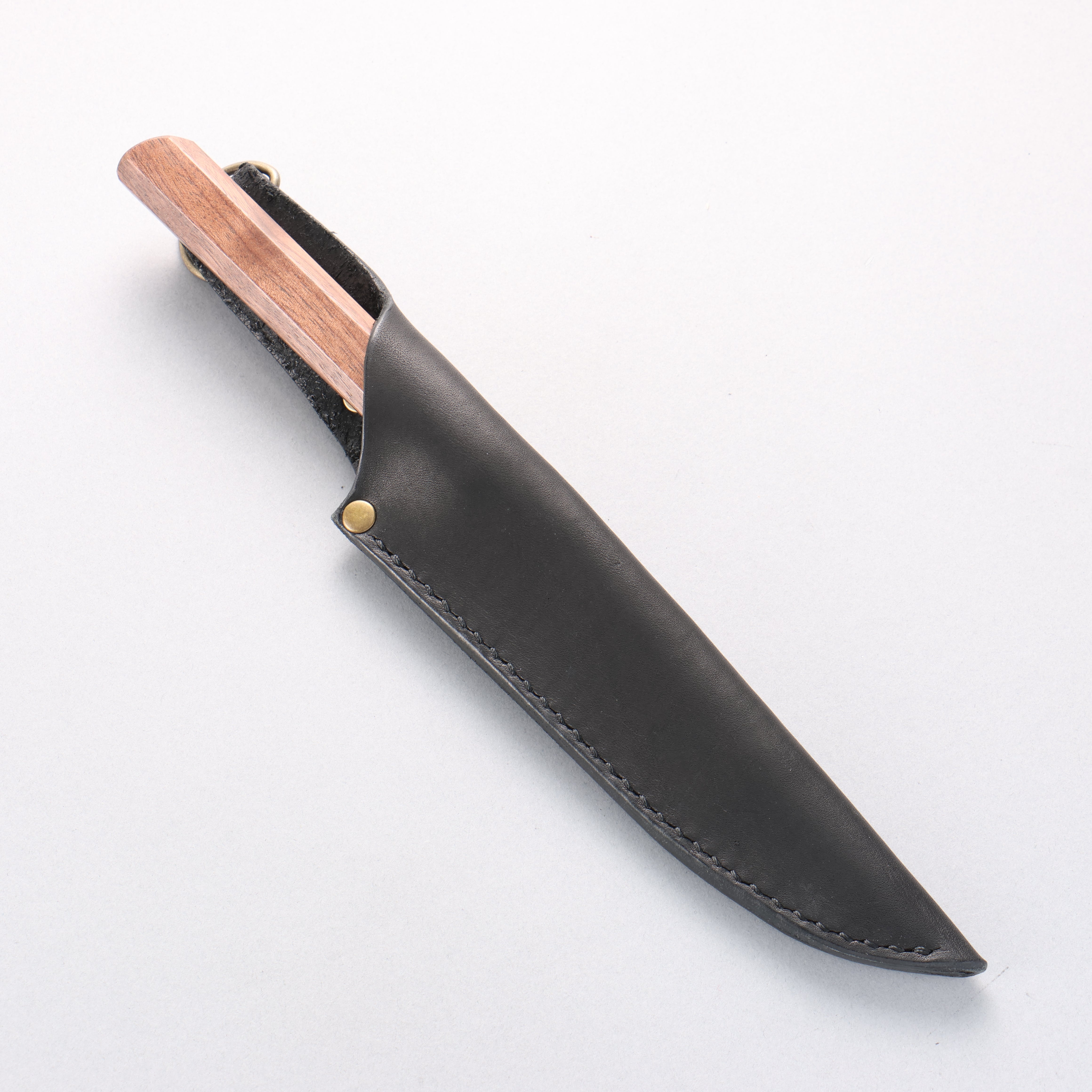 Kurotori Octagonal Silver Steel No.3 Migaki Finished Petty-Utility 150mm Walnut Handle with Sheath - Japanny - Best Japanese Knife