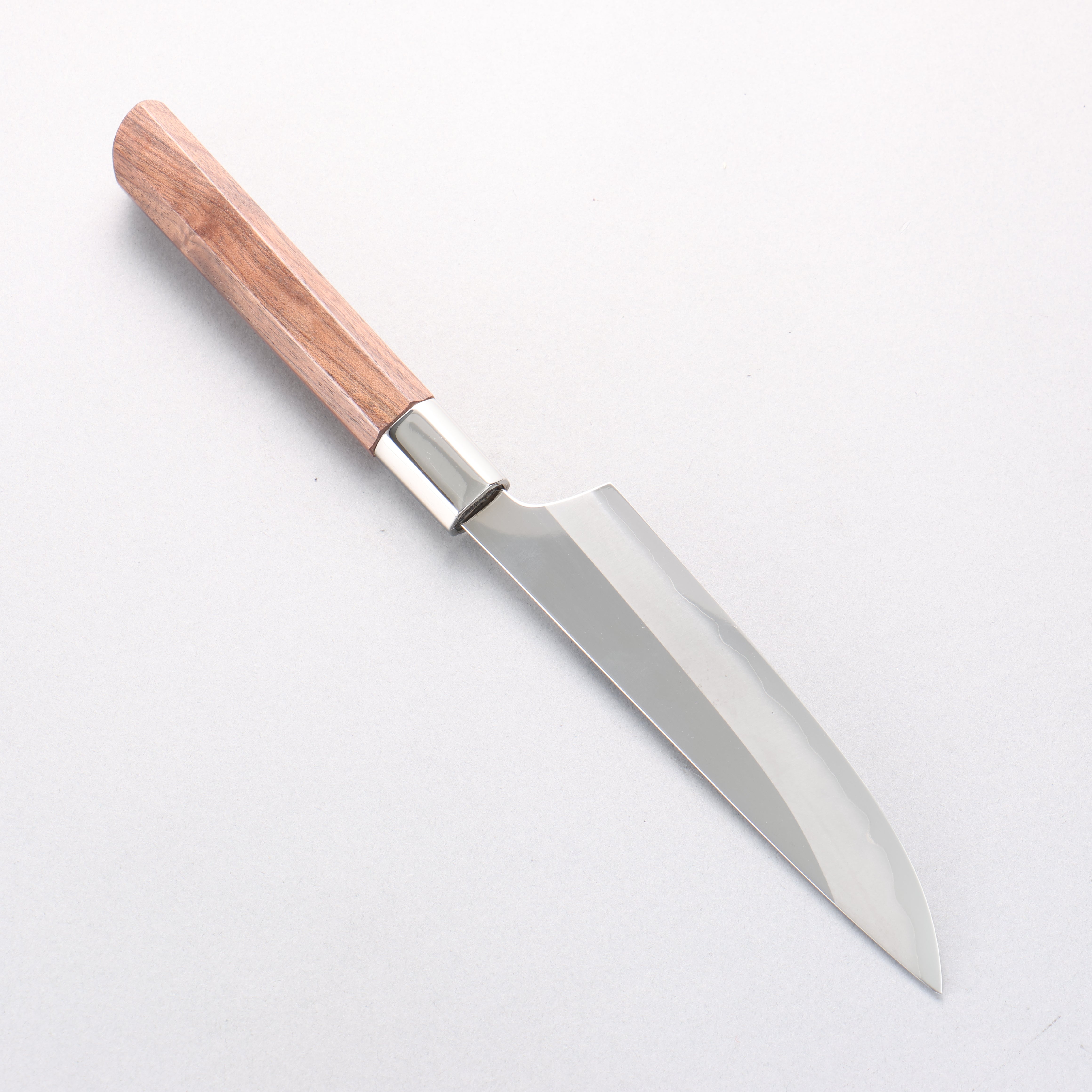 Kurotori Octagonal Silver Steel No.3 Migaki Finished Petty-Utility 150mm Walnut Handle with Sheath - Japanny - Best Japanese Knife