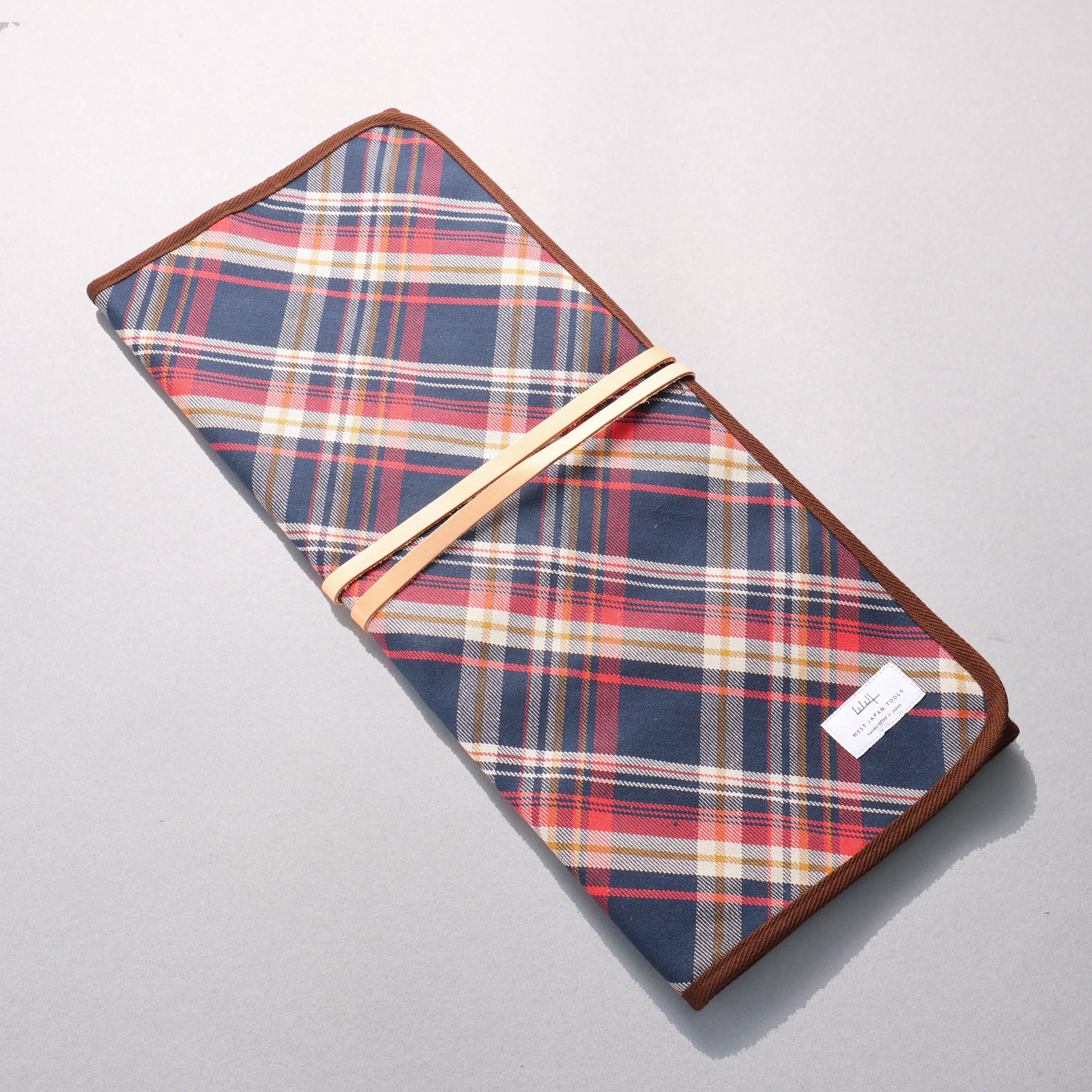 West Japan Tools Knife roll with 6 pockets Cloth Plaid 640mm x 510mm - Japanny - Best Japanese Knife