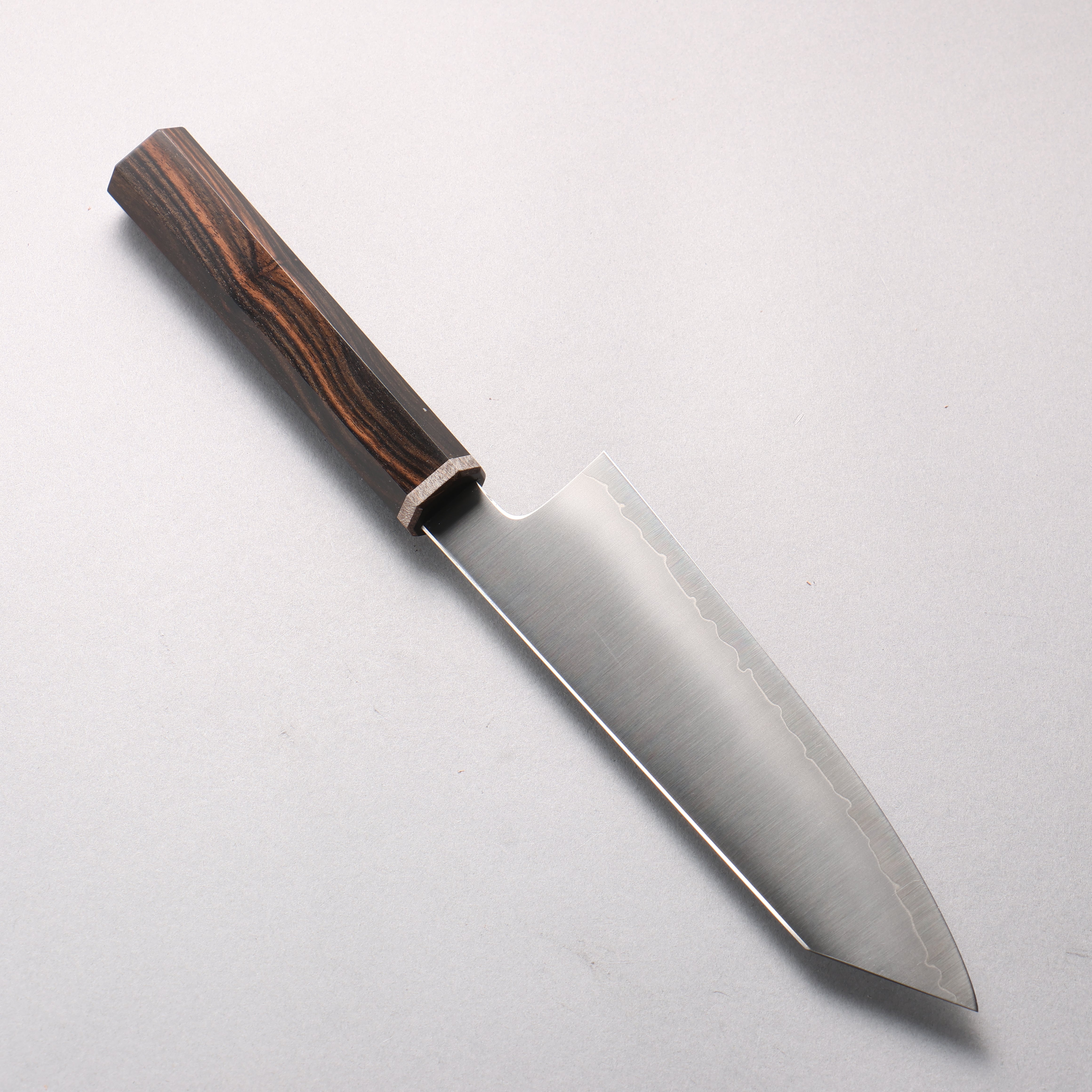 Naohito Myojin Cobalt Special Steel Bunka 170mm Striped Ebony (Narrow Ferrule: Black Stabilized Wood) Handle - Japanny - Best Japanese Knife