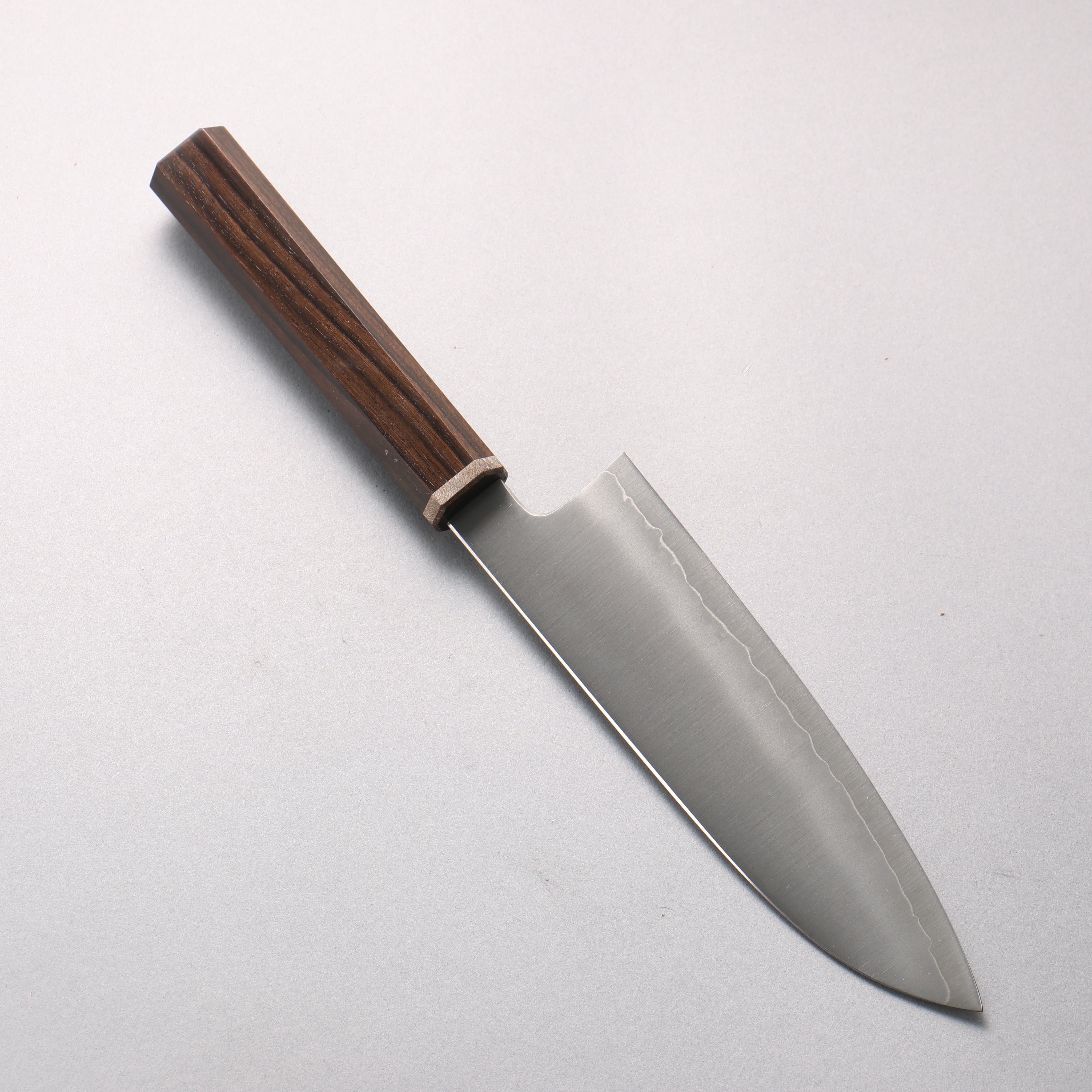 Naohito Myojin Cobalt Special Steel Santoku 170mm Striped Ebony (Narrow Ferrule: Black Stabilized Wood) Handle - Japanny - Best Japanese Knife