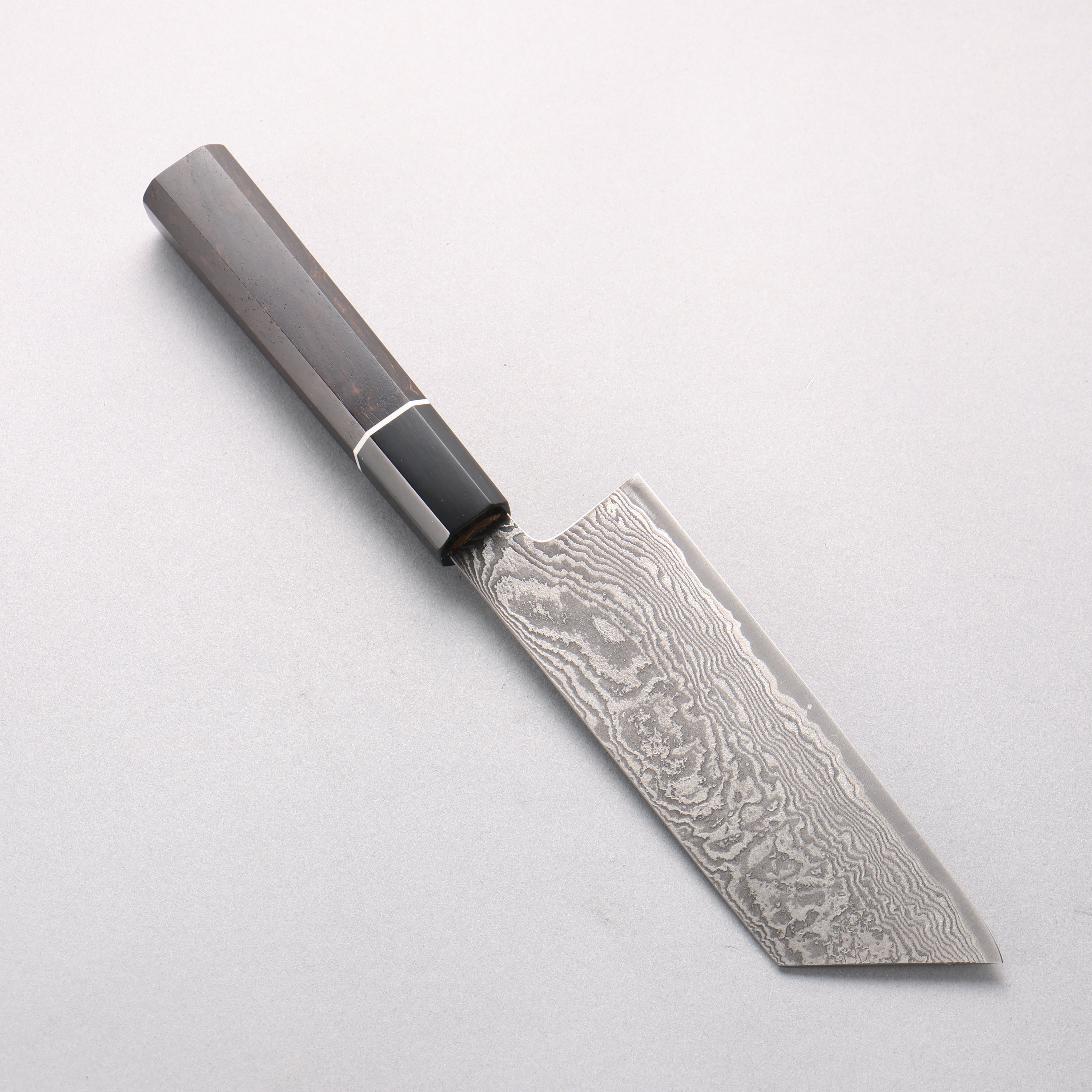 Shigeki Tanaka Habakiri SG2 Damascus Nakiri 165mm Ebony Wood (ferrule: Black Water Buffalo Horn) Handle - Japanny - Best Japanese Knife