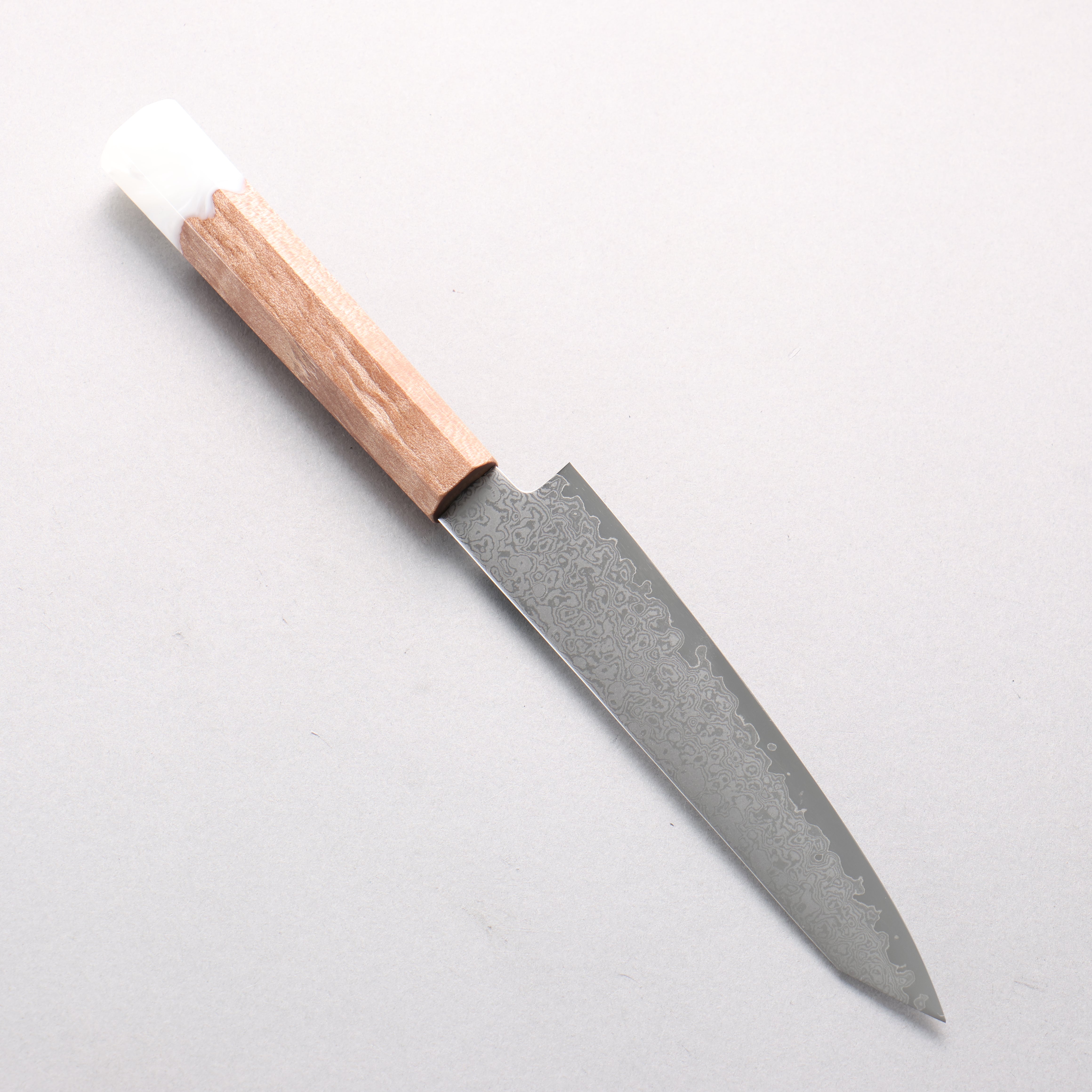 Seisuke VG10 Damascus Kiritsuke Petty-Utility 150mm Maple with White Resin Handle - Japanny - Best Japanese Knife