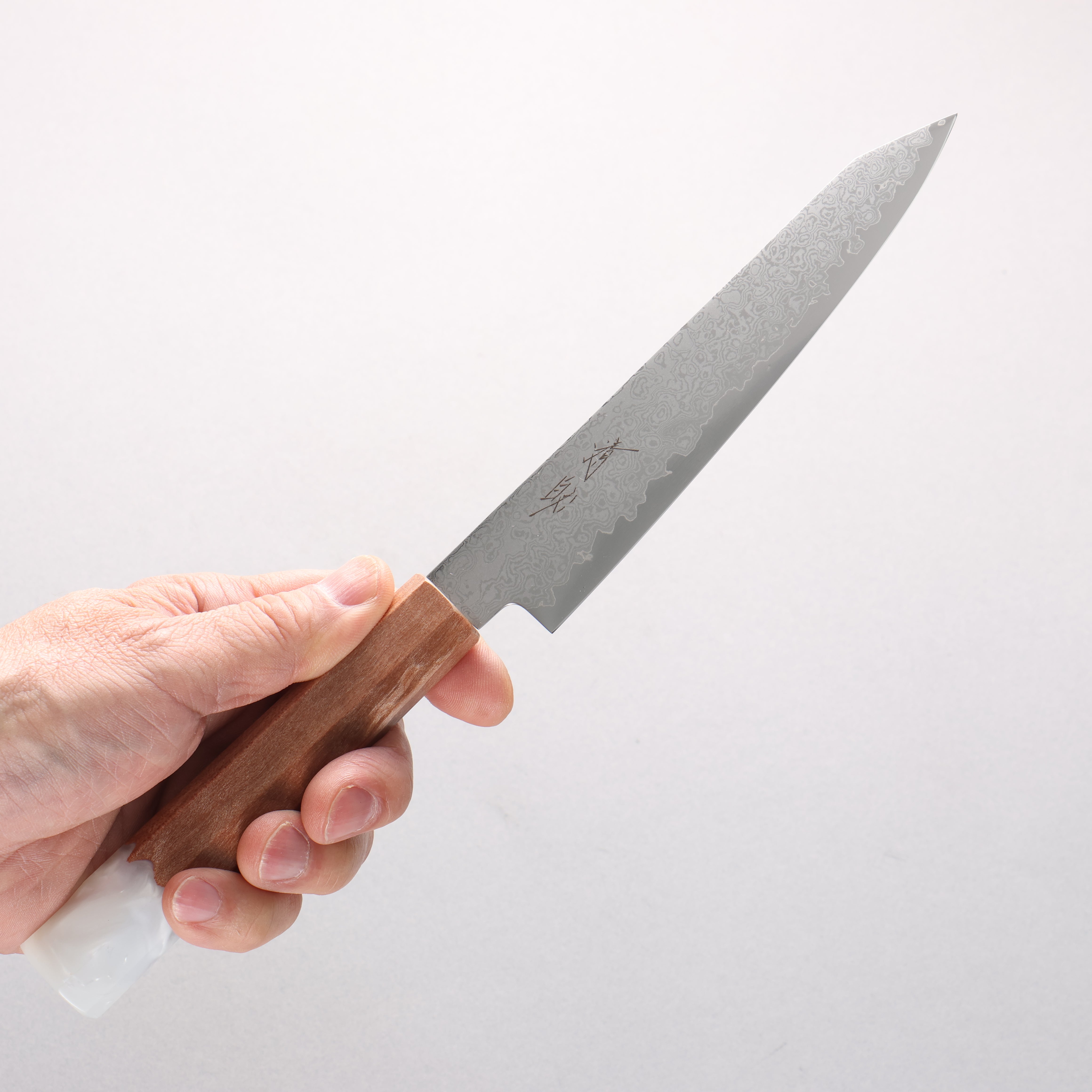 Seisuke VG10 Damascus Kiritsuke Petty-Utility 150mm Maple with White Resin Handle - Japanny - Best Japanese Knife