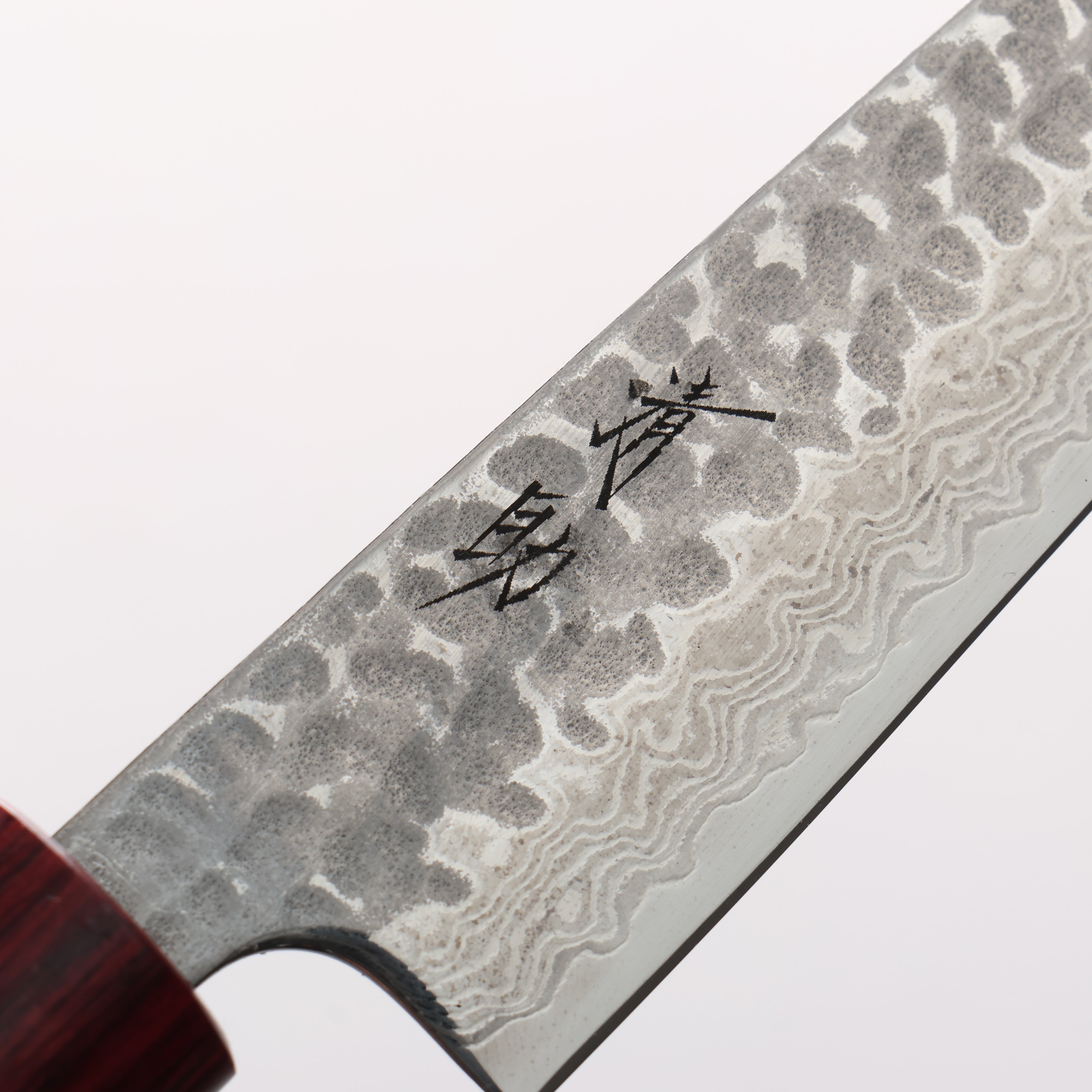 Seisuke Geppaku Silver Steel No.3 Hammered Damascus Petty-Utility 135mm Magnolia Handle - Japanny - Best Japanese Knife