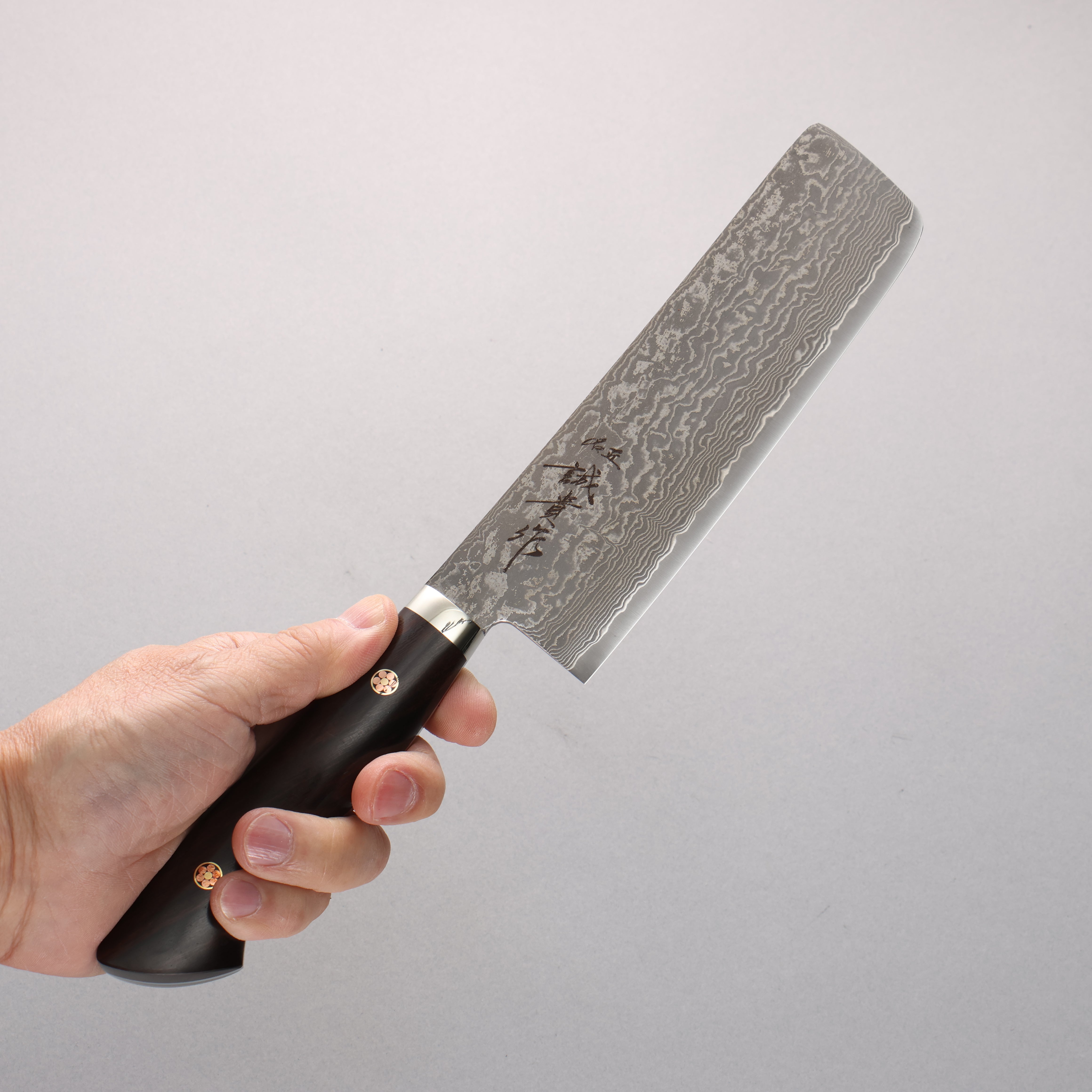 Shigeki Tanaka Amaterasu SG2 Damascus Nakiri 165mm Ironwood Handle - Japanny - Best Japanese Knife
