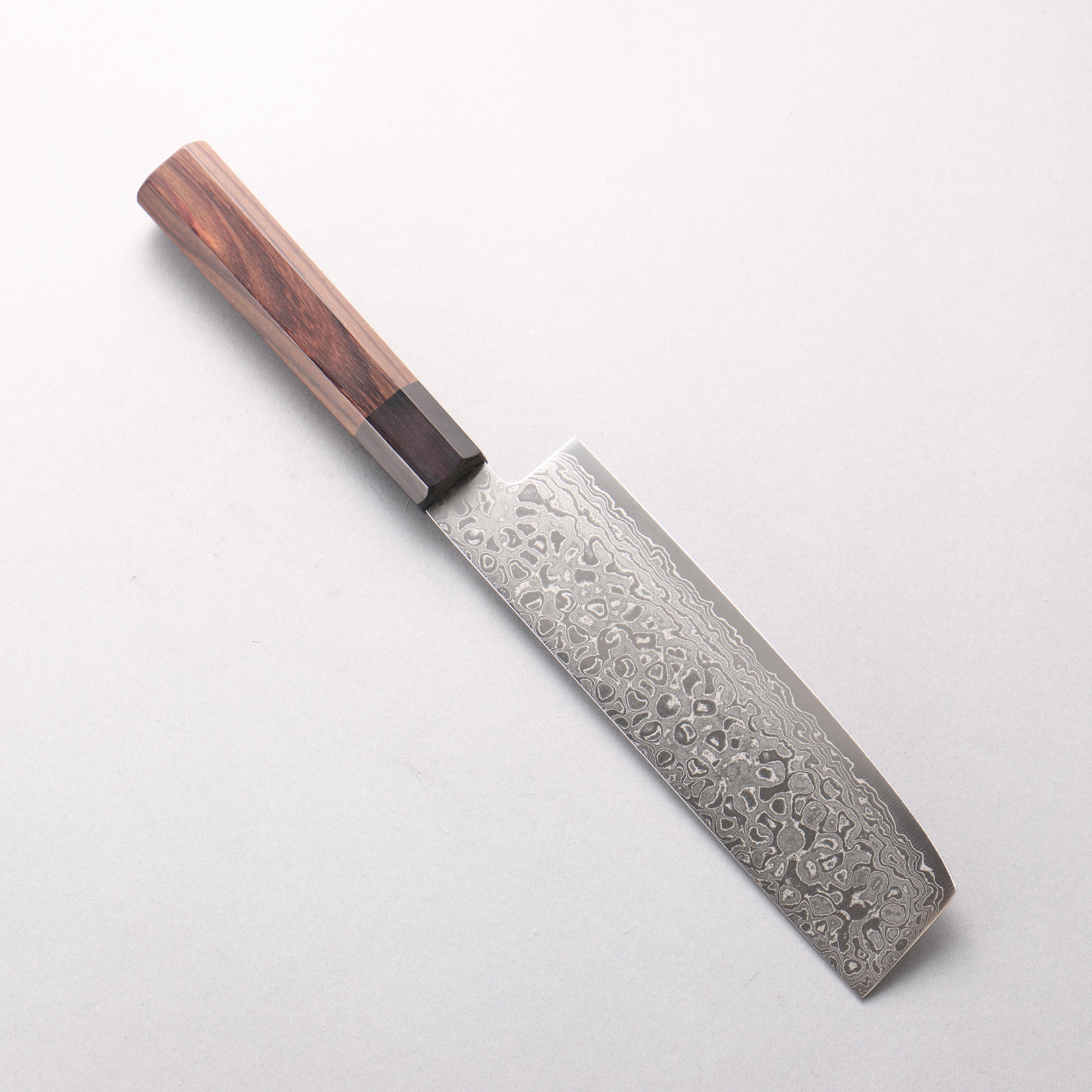 Seisuke AUS10 Damascus Migaki Finished Usuba 160mm Rosewood (Ferrule: Black Pakka Wood) Handle - Japanny - Best Japanese Knife