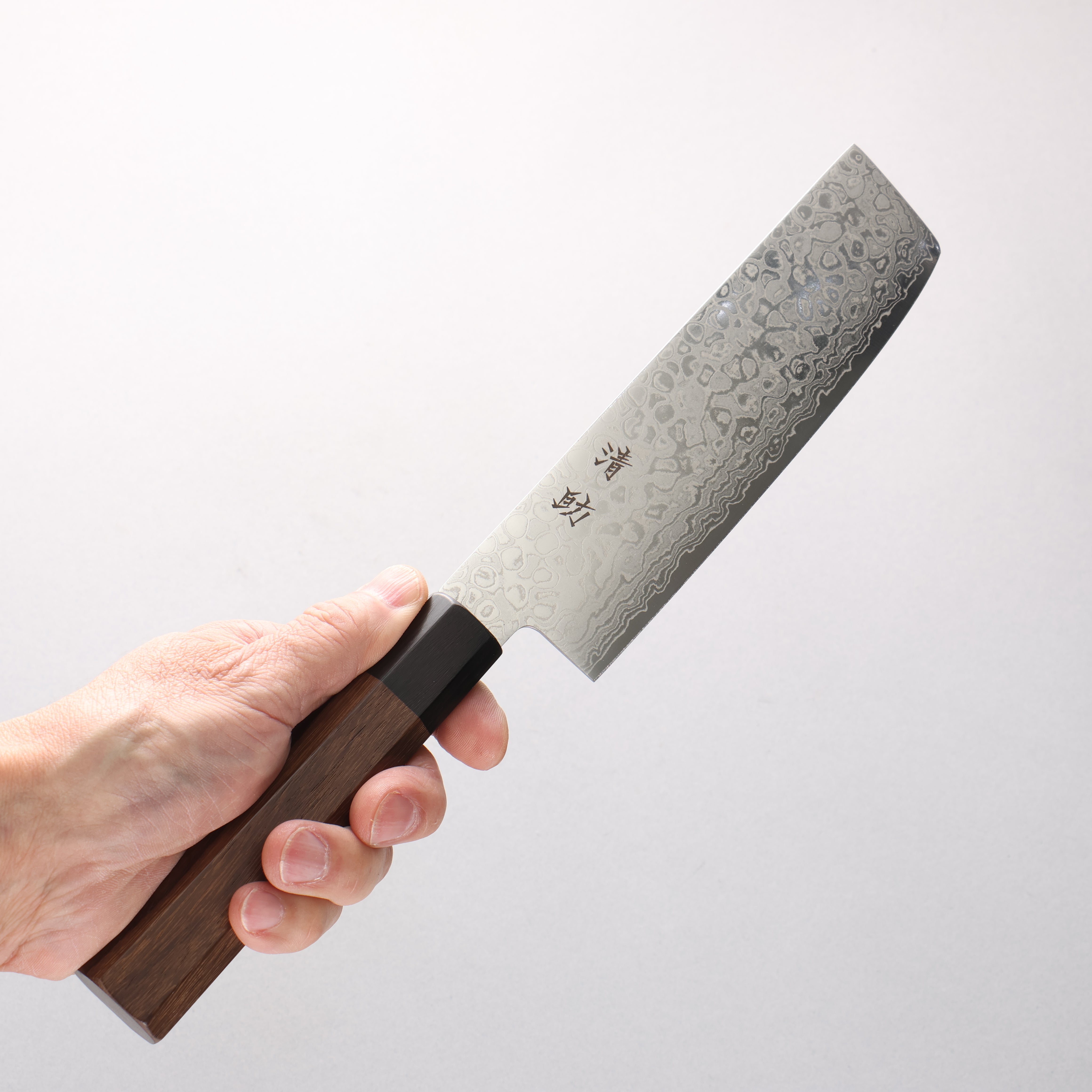 Seisuke AUS10 Damascus Migaki Finished Usuba 160mm Rosewood (Ferrule: Black Pakka Wood) Handle - Japanny - Best Japanese Knife