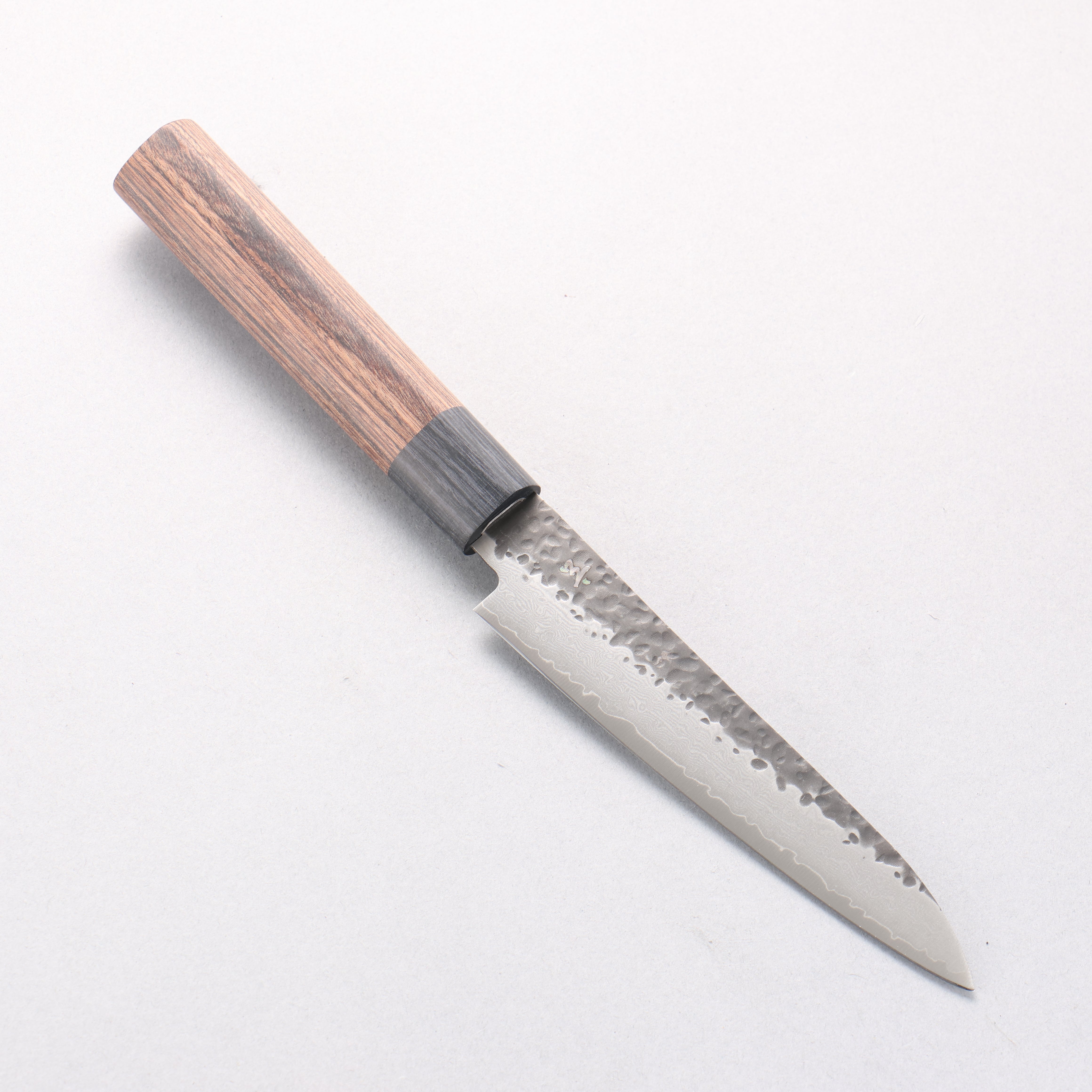 Shizu Gen VG10 Hammered Black Finished Petty-Utility 130mm Brown Pakka wood Handle