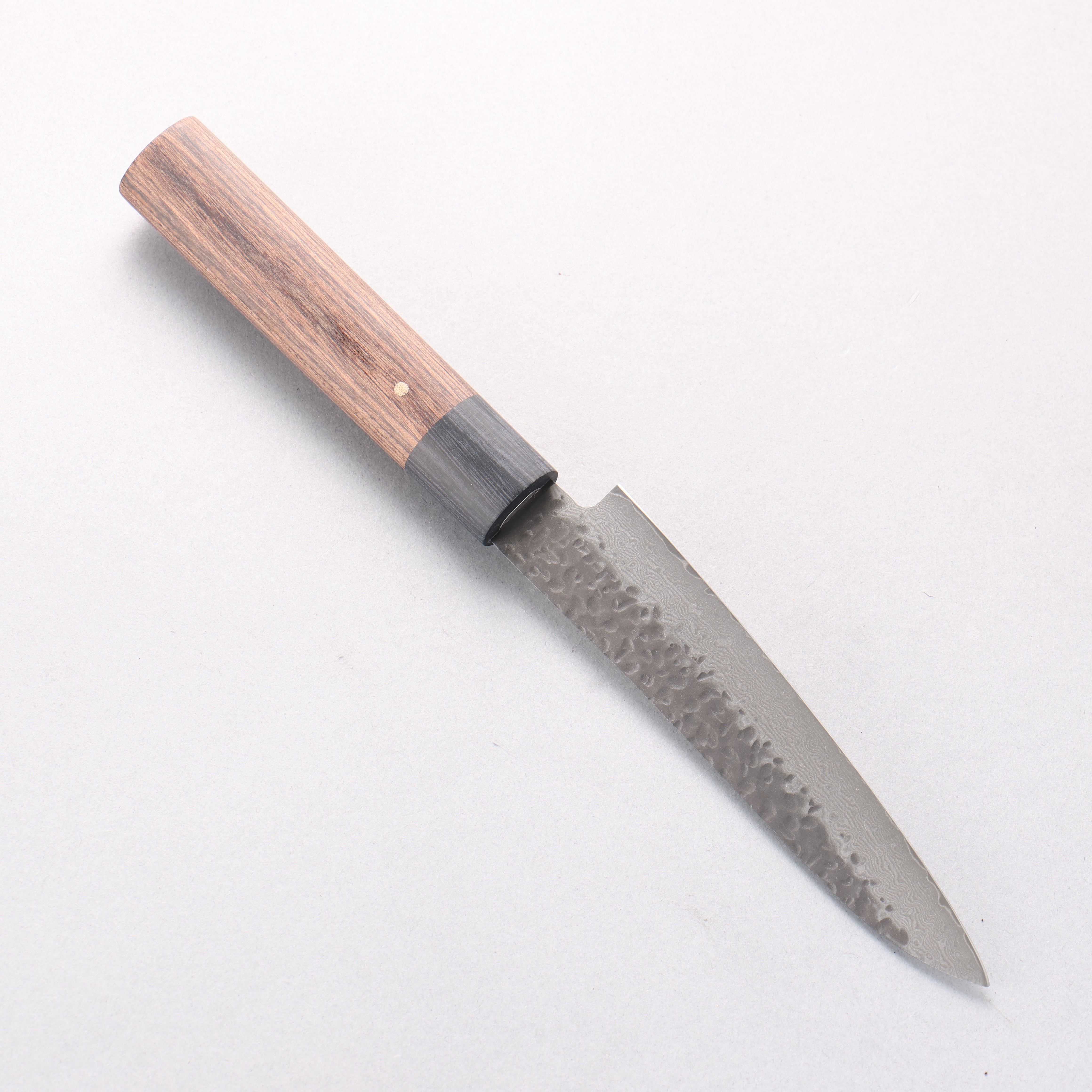 Shizu Gen VG10 Hammered Black Finished Petty-Utility 130mm Brown Pakka wood Handle