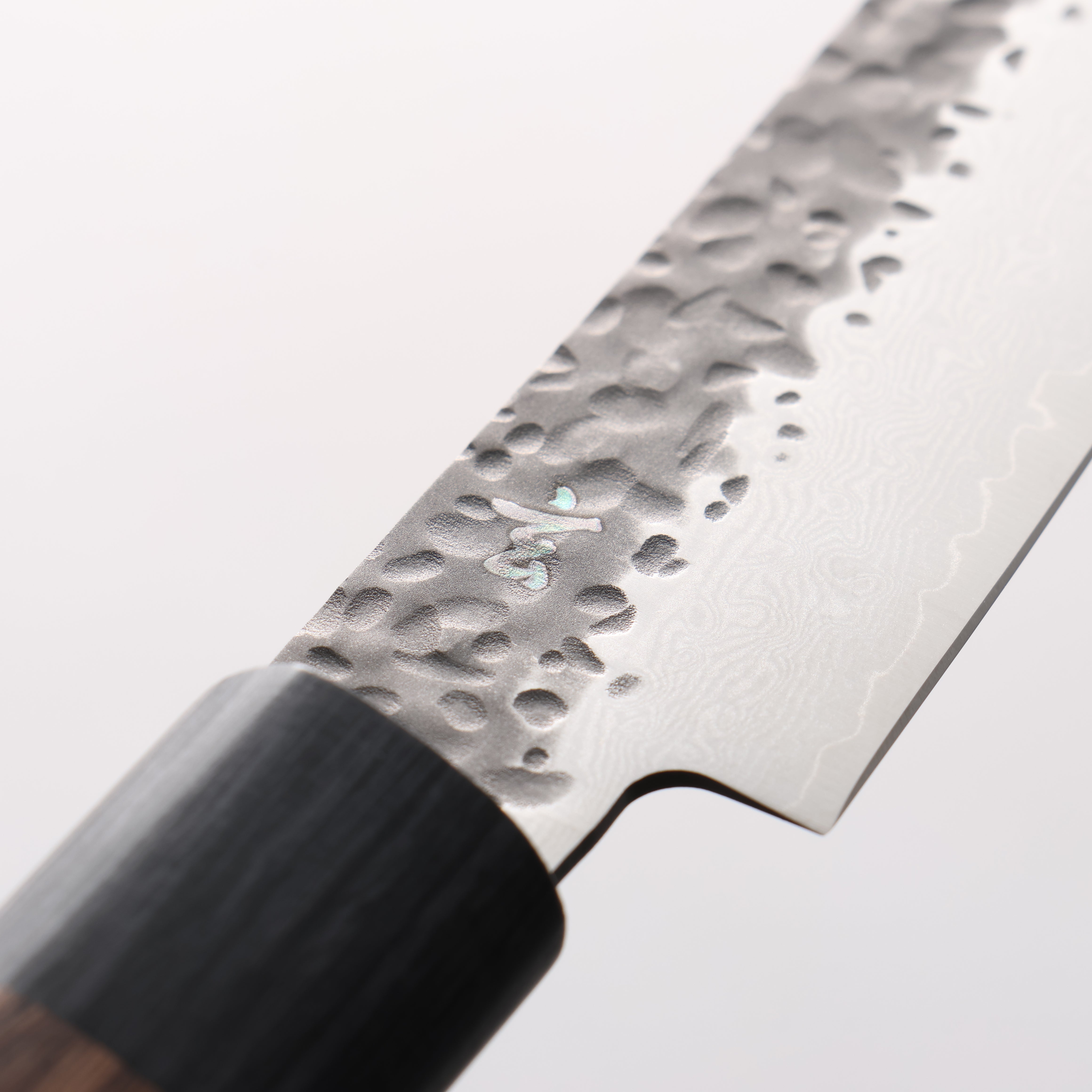 Shizu Gen VG10 Hammered Black Finished Petty-Utility 130mm Brown Pakka wood Handle