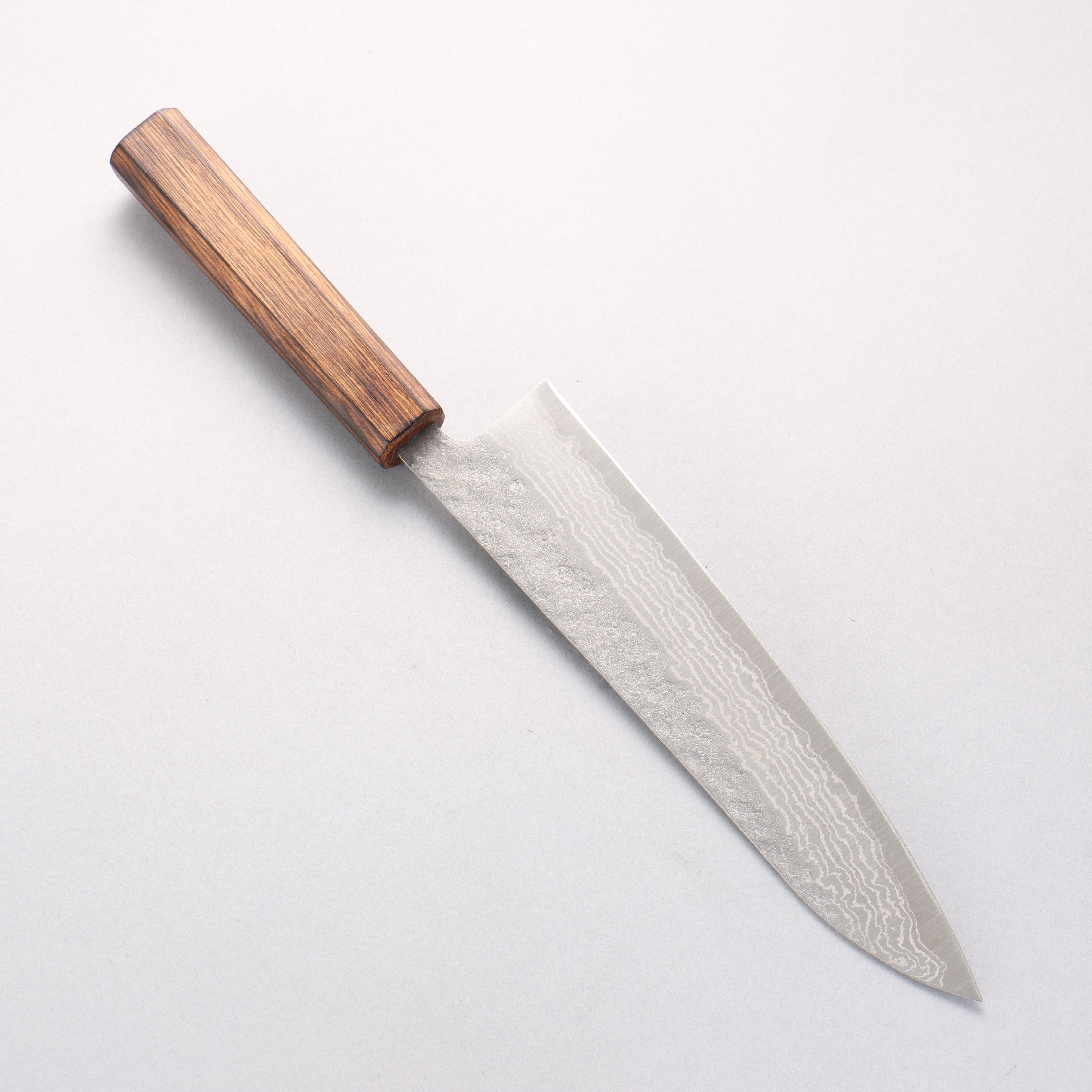 Seisuke Stainless Steel 440C Hammered Damascus Gyuto 210mm Oak Handle