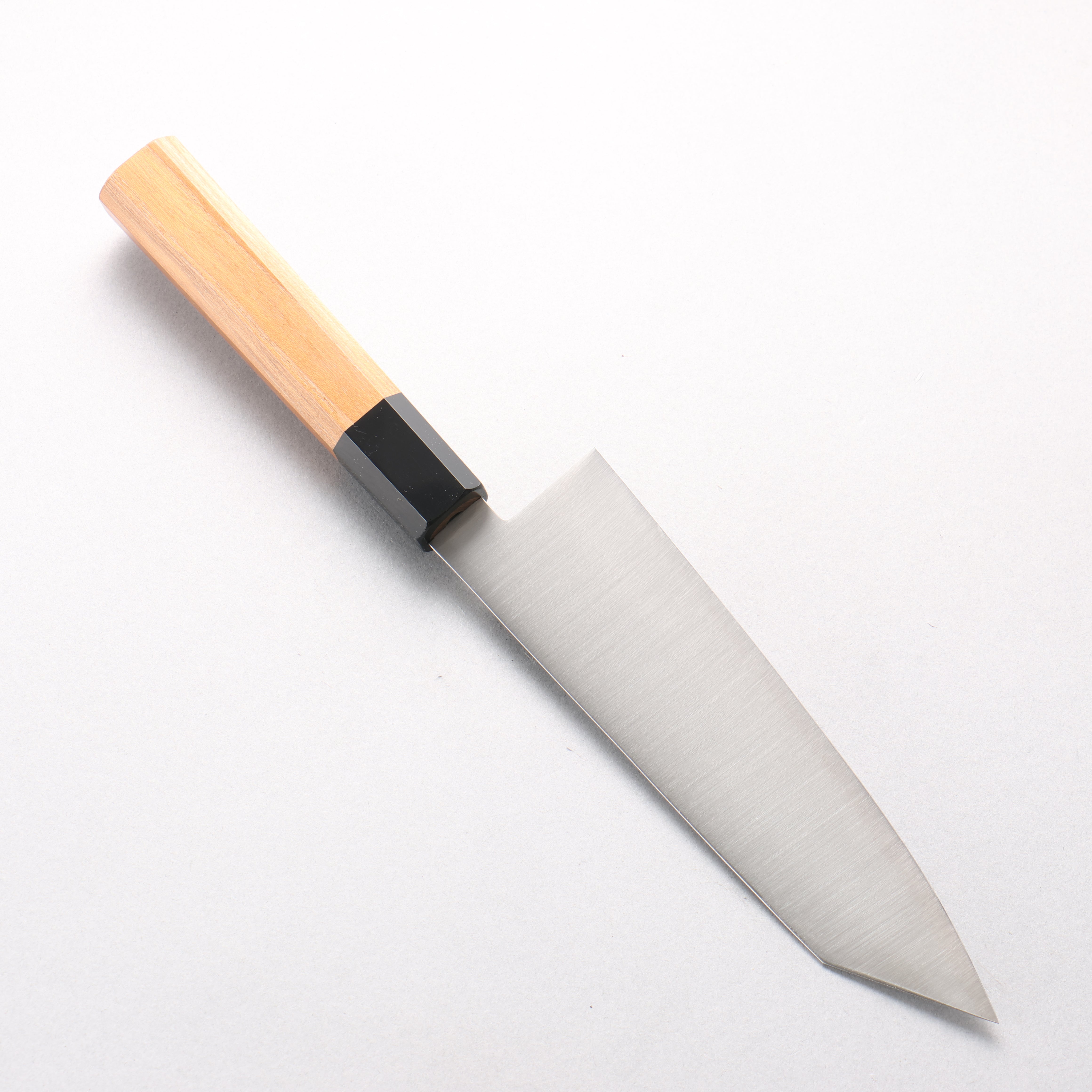 Seisuke Stainless Steel Kiritsuke Santoku 180mm Teak (ferrule: Black Plastic) Handle