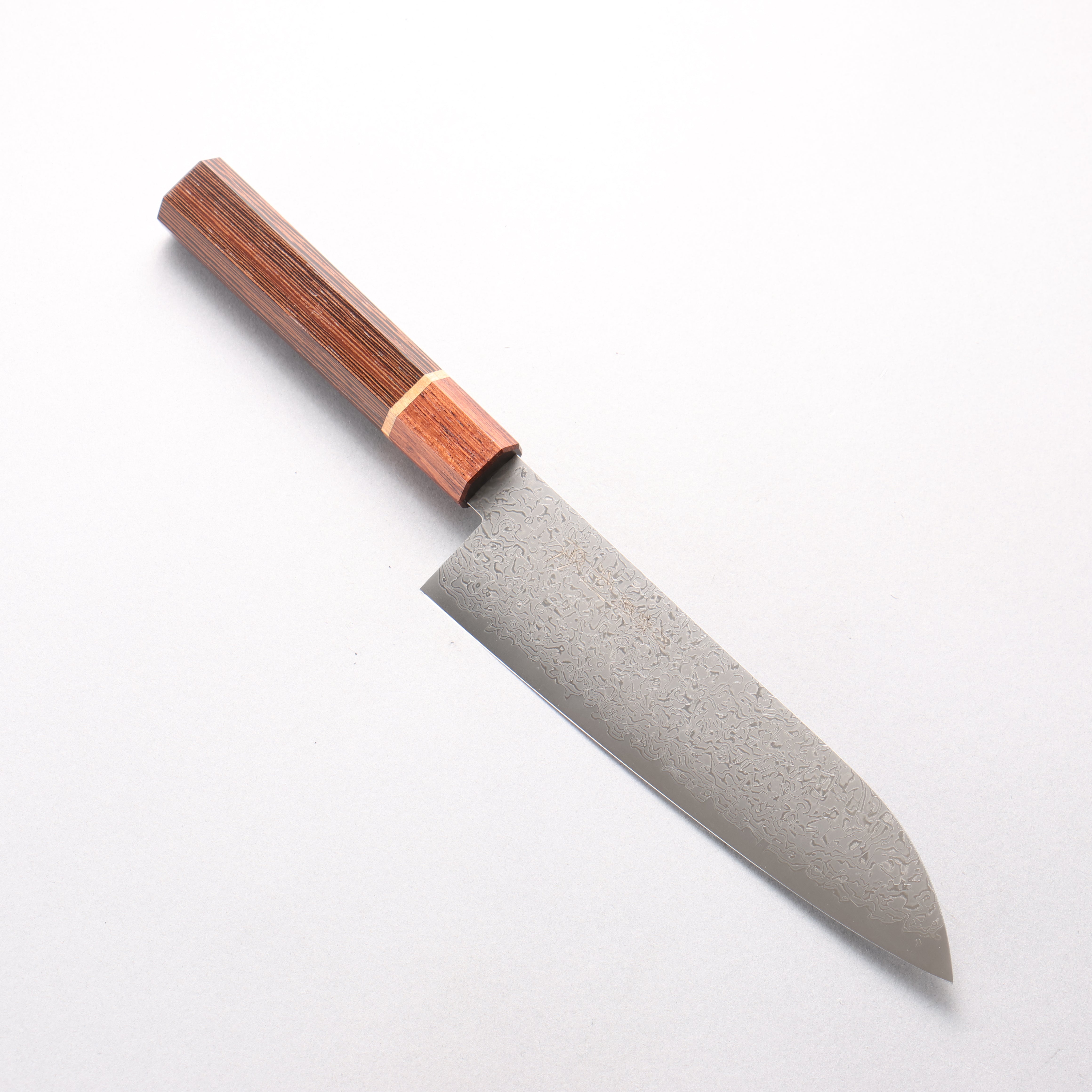 Toshitaka VG10 65 Layer Damascus Santoku 180mm Wenge with Cherry Ring (ferrule: Rosewood) Handle - Japanny - Best Japanese Knife