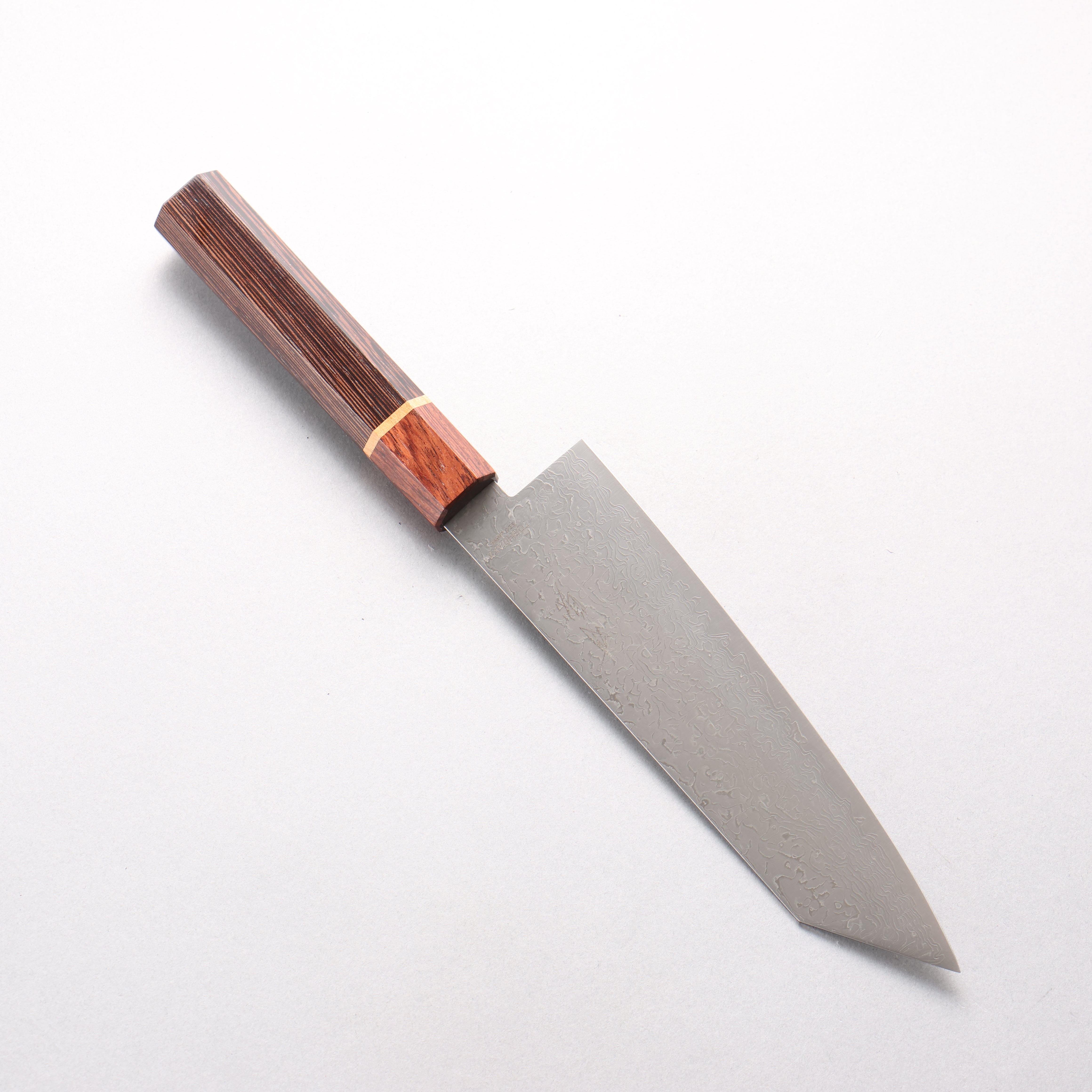 Toshitaka VG10 15 Layer Damascus Kiritsuke Santoku 180mm Wenge with Cherry Ring (ferrule: Rosewood) Handle - Japanny - Best Japanese Knife